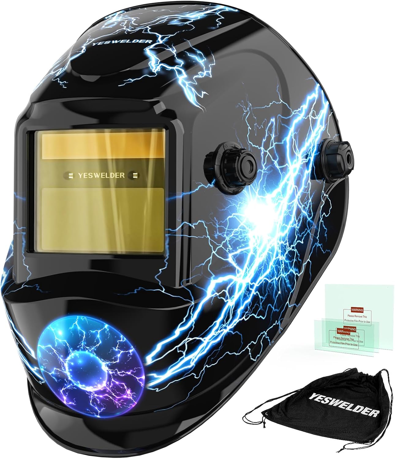 YesWelder  Auto Darkening Welding Helmet Blue Light Blocking True Color Solar Powered Welding Hood with 2 Arc Sensors Wide Shade 9 13 Welder Mask for TIG MIG ARC and Grind