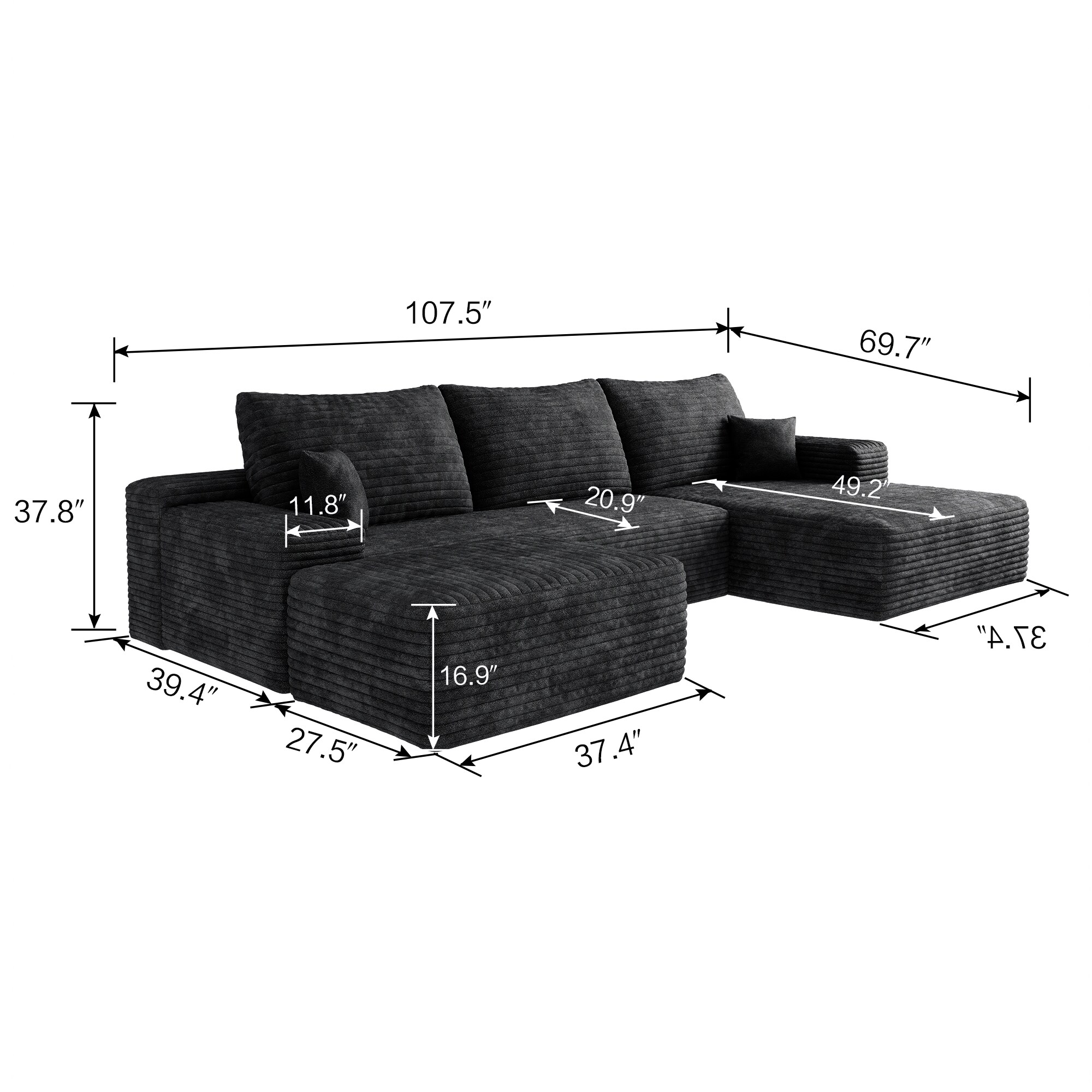  00027-BLACK Sofas-Loveseats - View #6