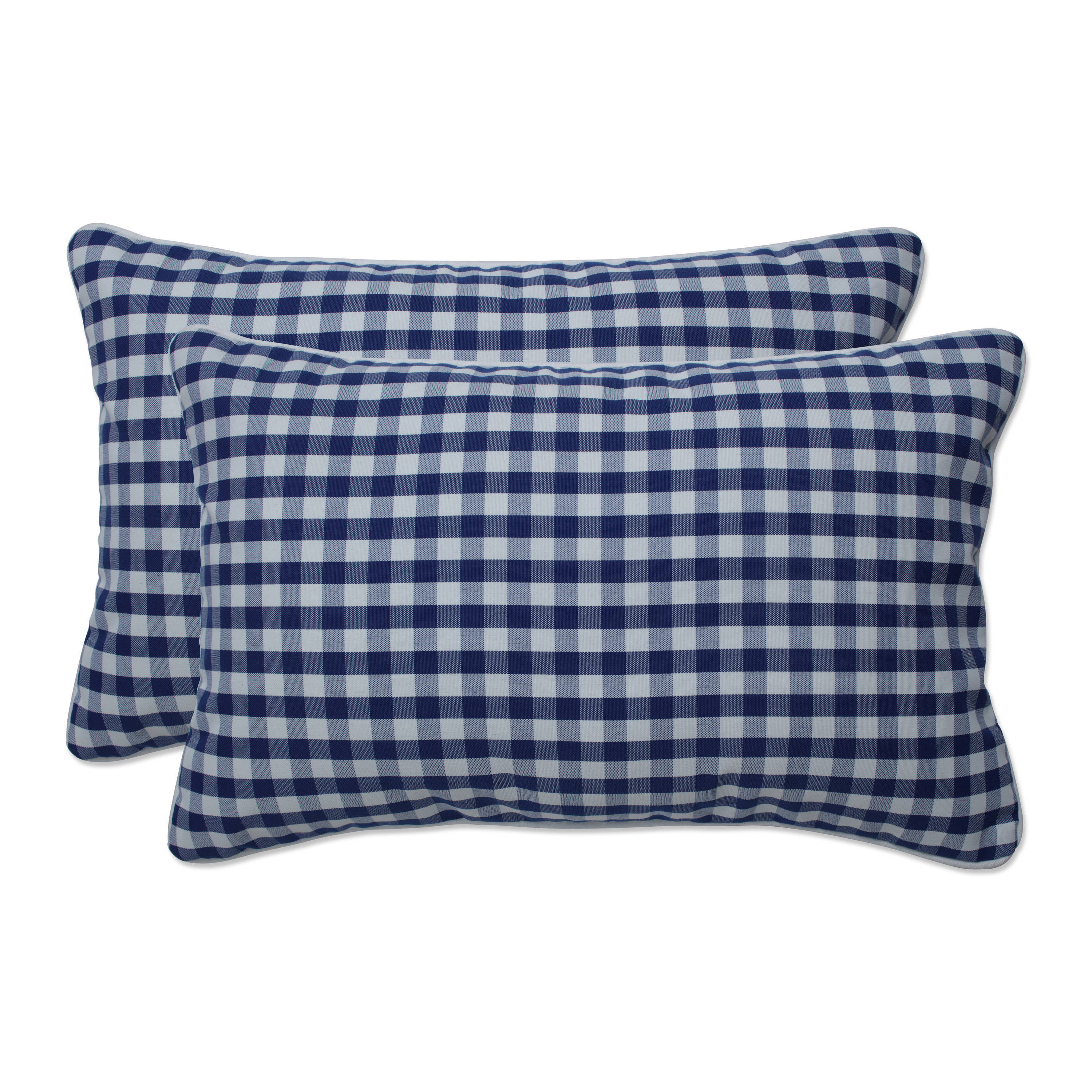 Pillow Perfect 674377 Dawson Lapis Rectangular Throw Pillow (Set of 2) 2-Pack Graphic Print Blue Rectangular Throw Pillow