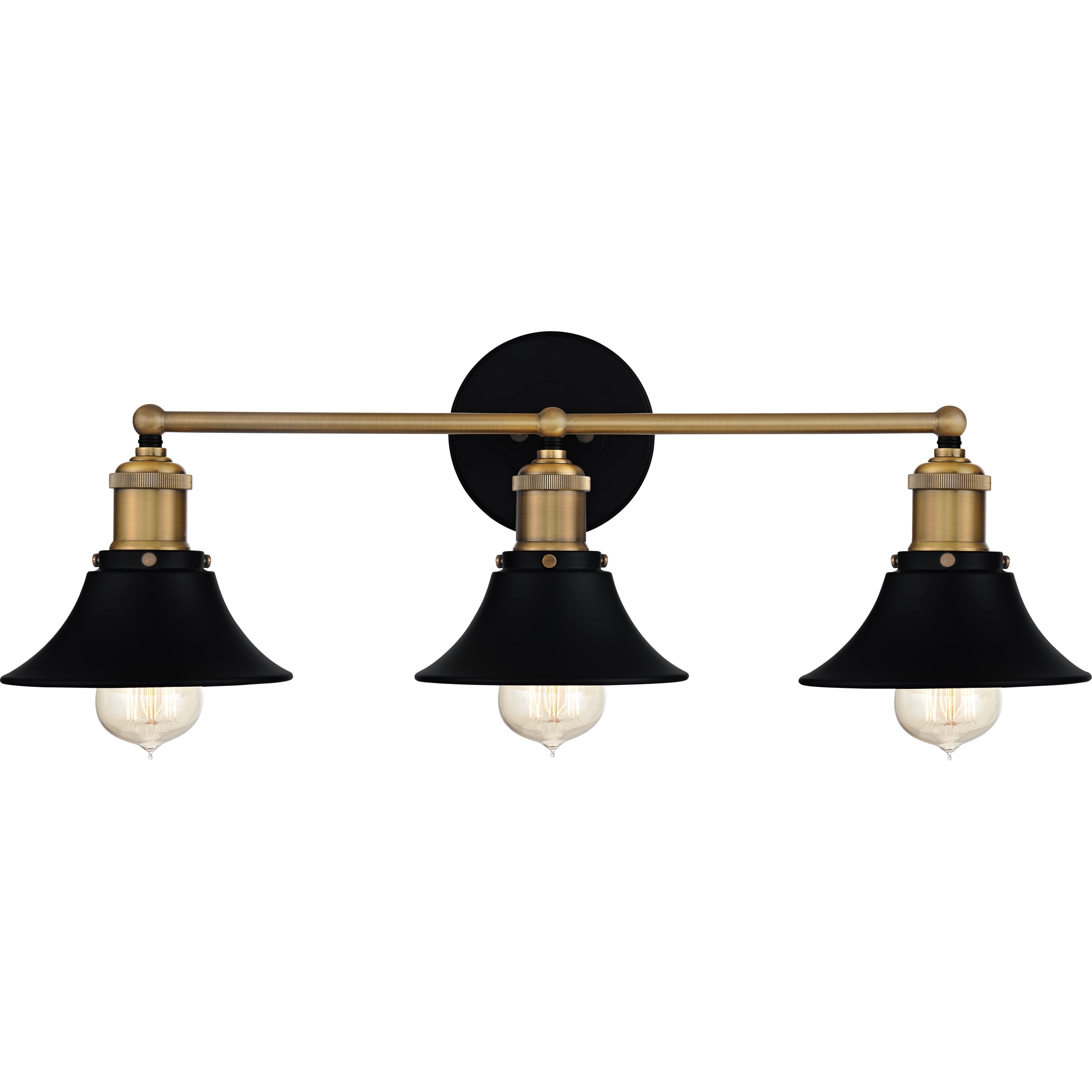 Quoizel TRF8624MBK Trafalgar 24-in 3-Light Matte Black Transitional Vanity Light