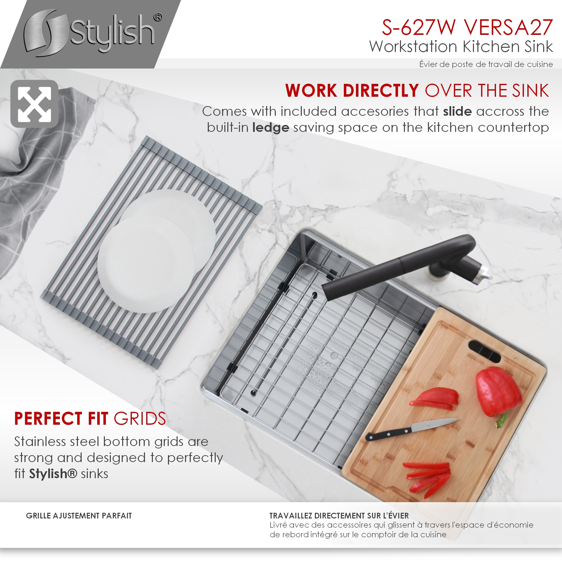 Stylish S-627W Kitchen-Sinks - View #7