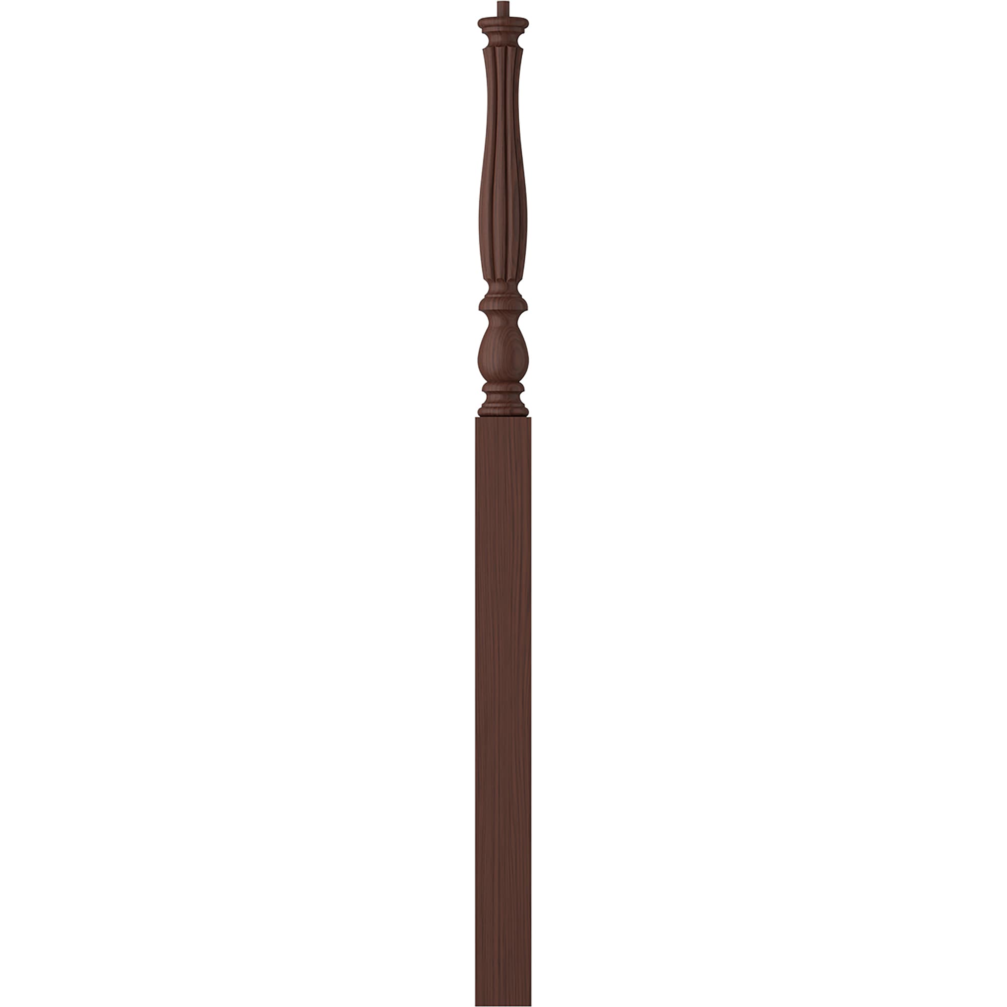 L.J. Smith Stair Systems LJB-3915-W Harbor 3.25-in x 58-in Unfinished Walnut Intermediate Stair Newel Post