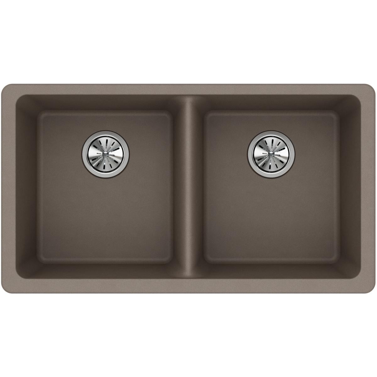 Elkay ELGU3322GR0 Quartz Classic Undermount 33-in x 18.5-in Quartz Double equal bowl Kitchen Sink