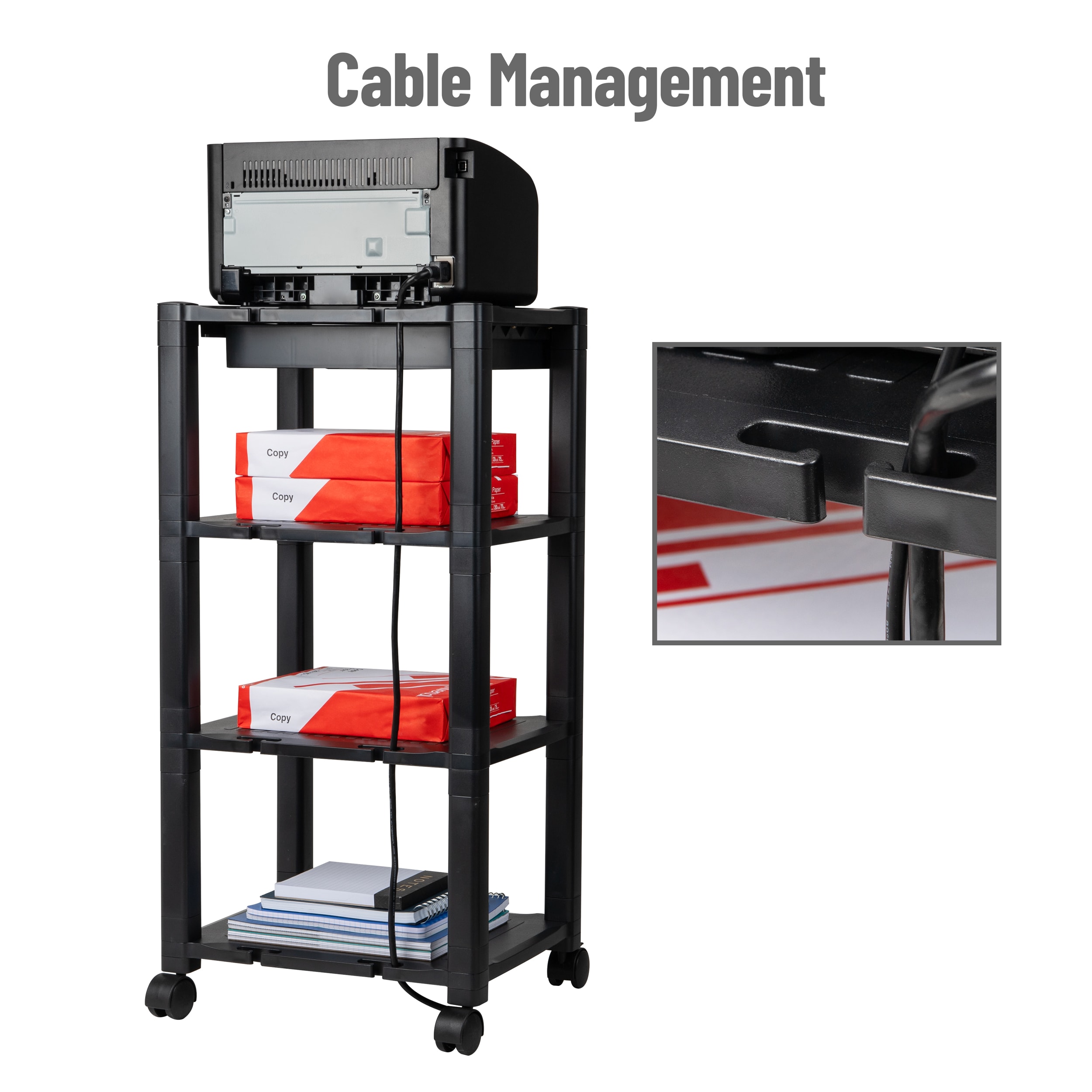 Mind Reader PRCARTLG-BLK Office-Carts - View #7