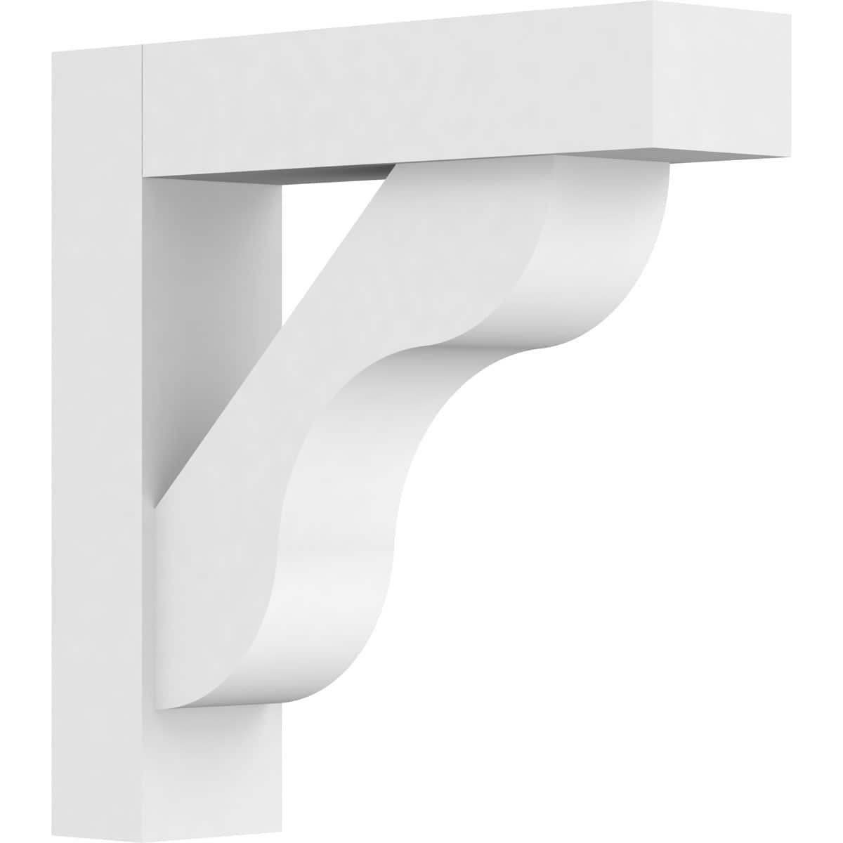 Ekena Millwork BKTP03X12X12CAR05 Standard Carmel 3-in x 12-in x 12-in White PVC Standard bracket