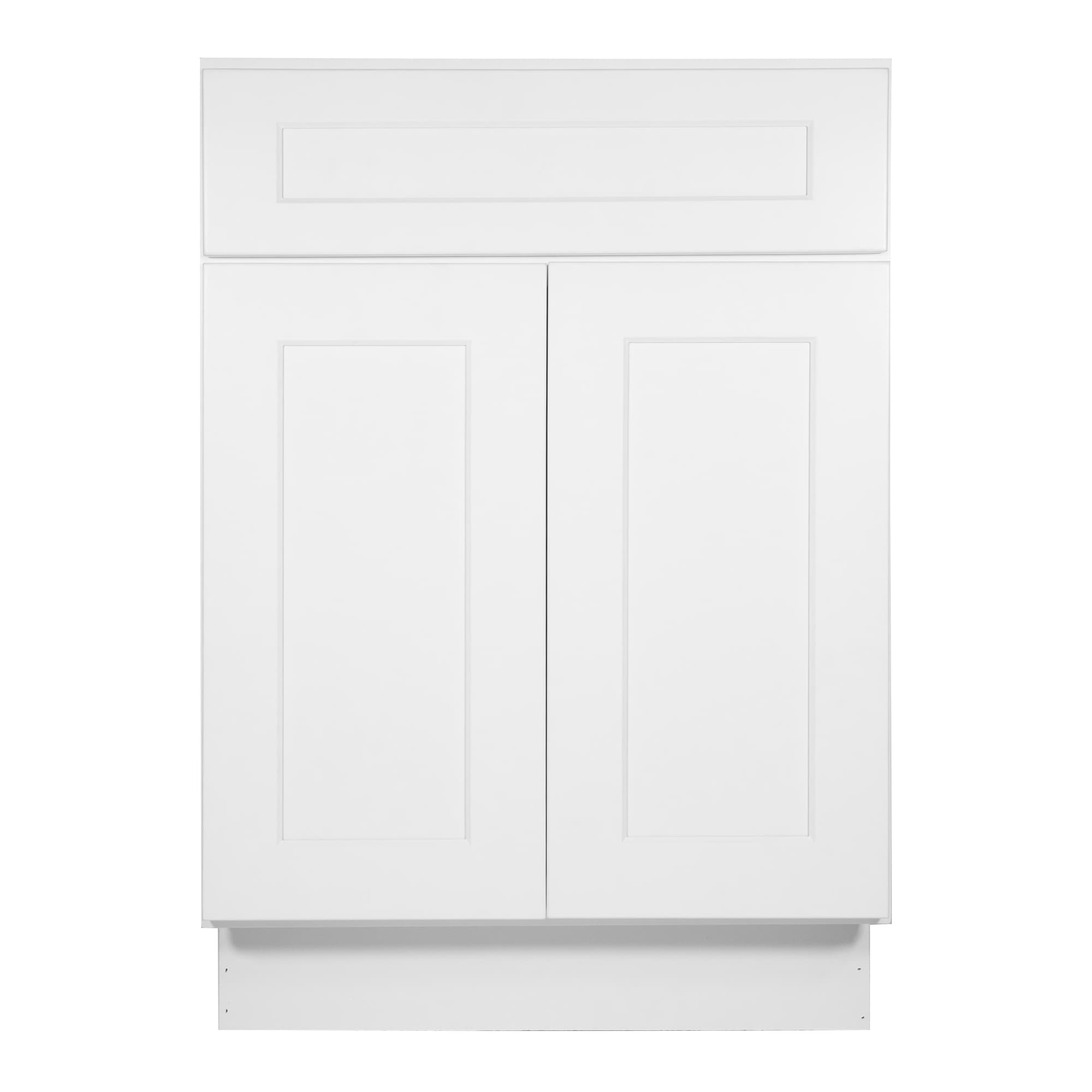 HomLux 24-in W x 34.5-in H x 24-in D Shaker White Painted Base Ready to Assemble (RTA) Plywood Cabinet Recessed Panel Shaker