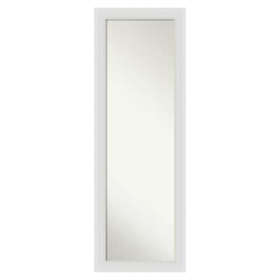 Amanti Art Flair Soft White Frame, Decorative Full Size Mirror