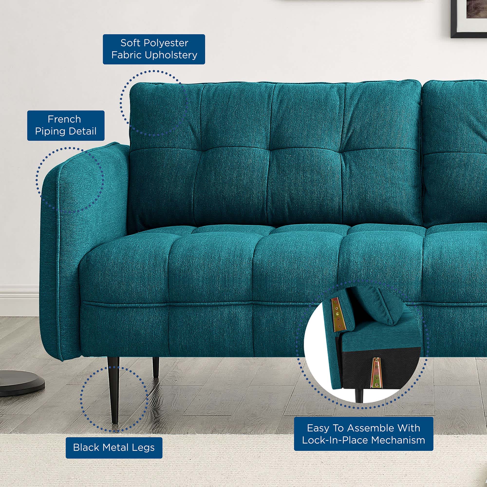 Modway EEI-4451-TEA Sofas-Loveseats - View #10