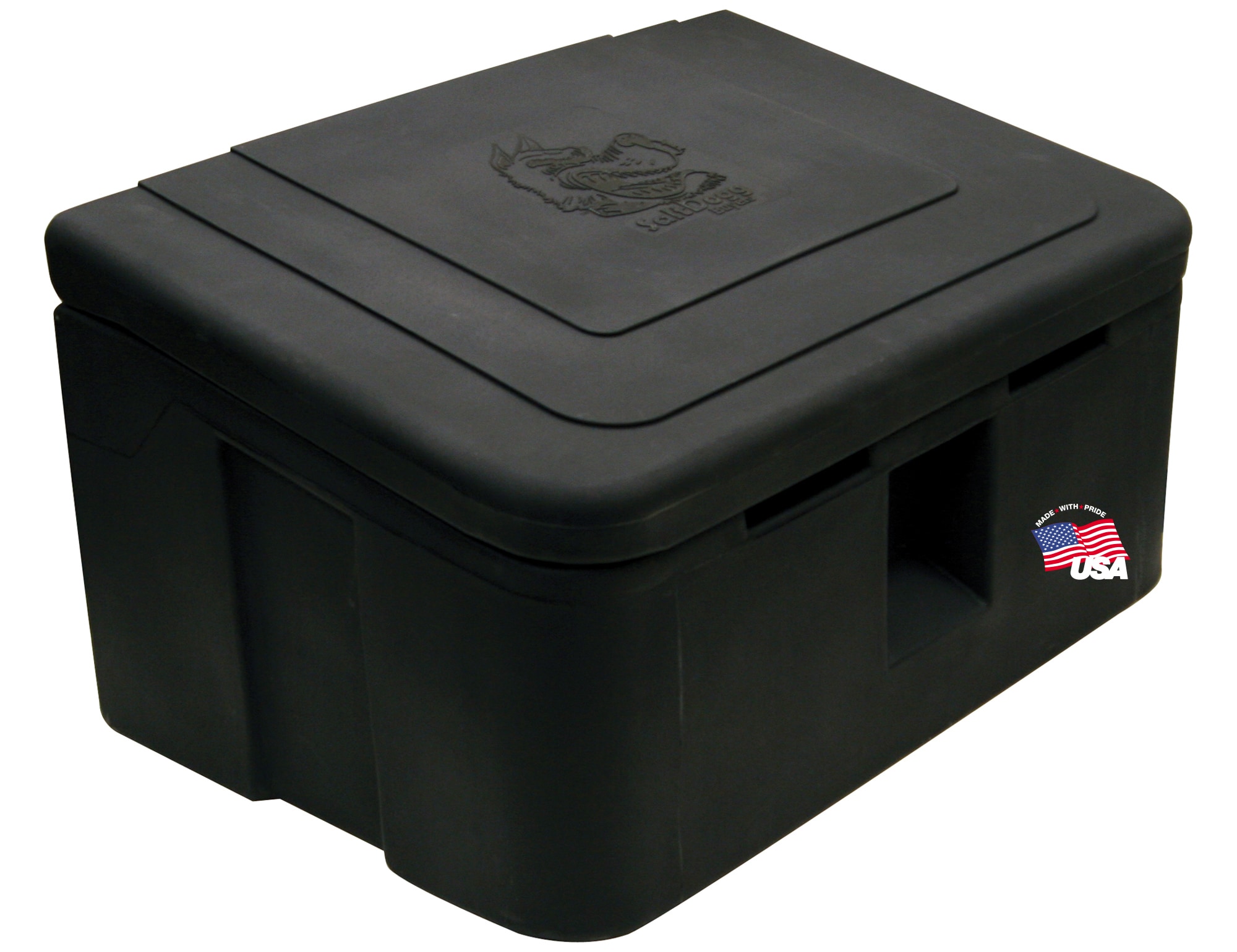 Buyers Products 9031105 ( 36-in W x 20-in H x 24-in D ) Black Polyethylene Bin for Salt Feed Sand and Seed