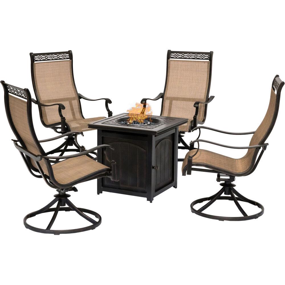 Hanover MON5PCSWFPSQ Monaco 5-Piece Patio Conversation Set with Tan