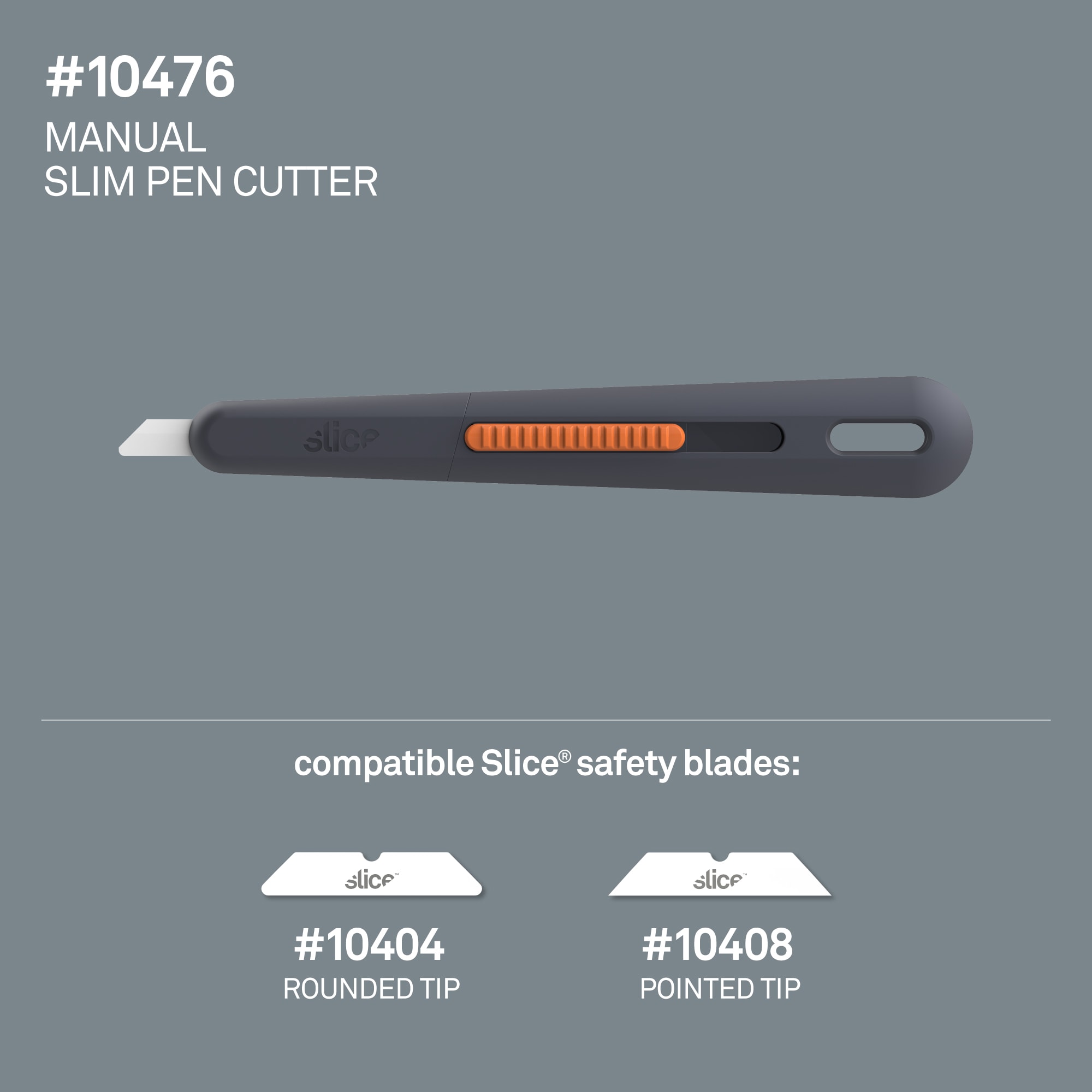 Slice 10476 Manual Slim Pen Cutter | Portable, Retractable Safety Knife  with Finger-Friendly Ceramic Blades