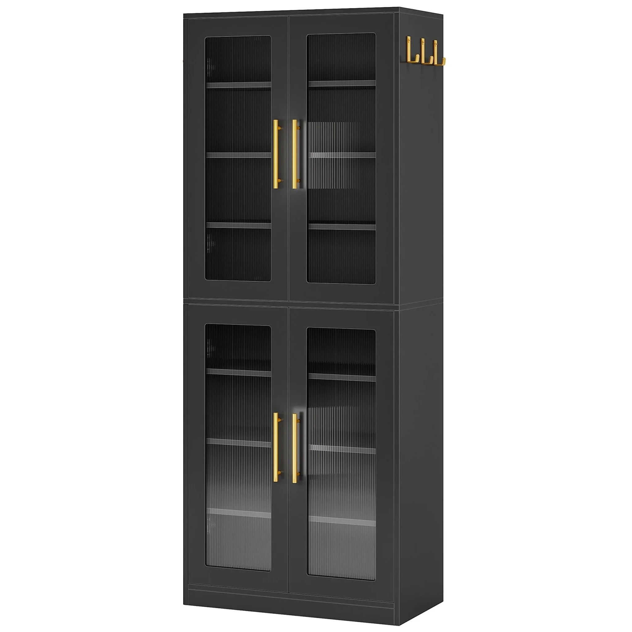 Slickblue 66.93 in H 8-Tier Approx 16-24 Pairs Engineered Wood Acrylic Door LED Shoe Storage Cabinet for Entryway Hallway Bedroom Multiple Color Options