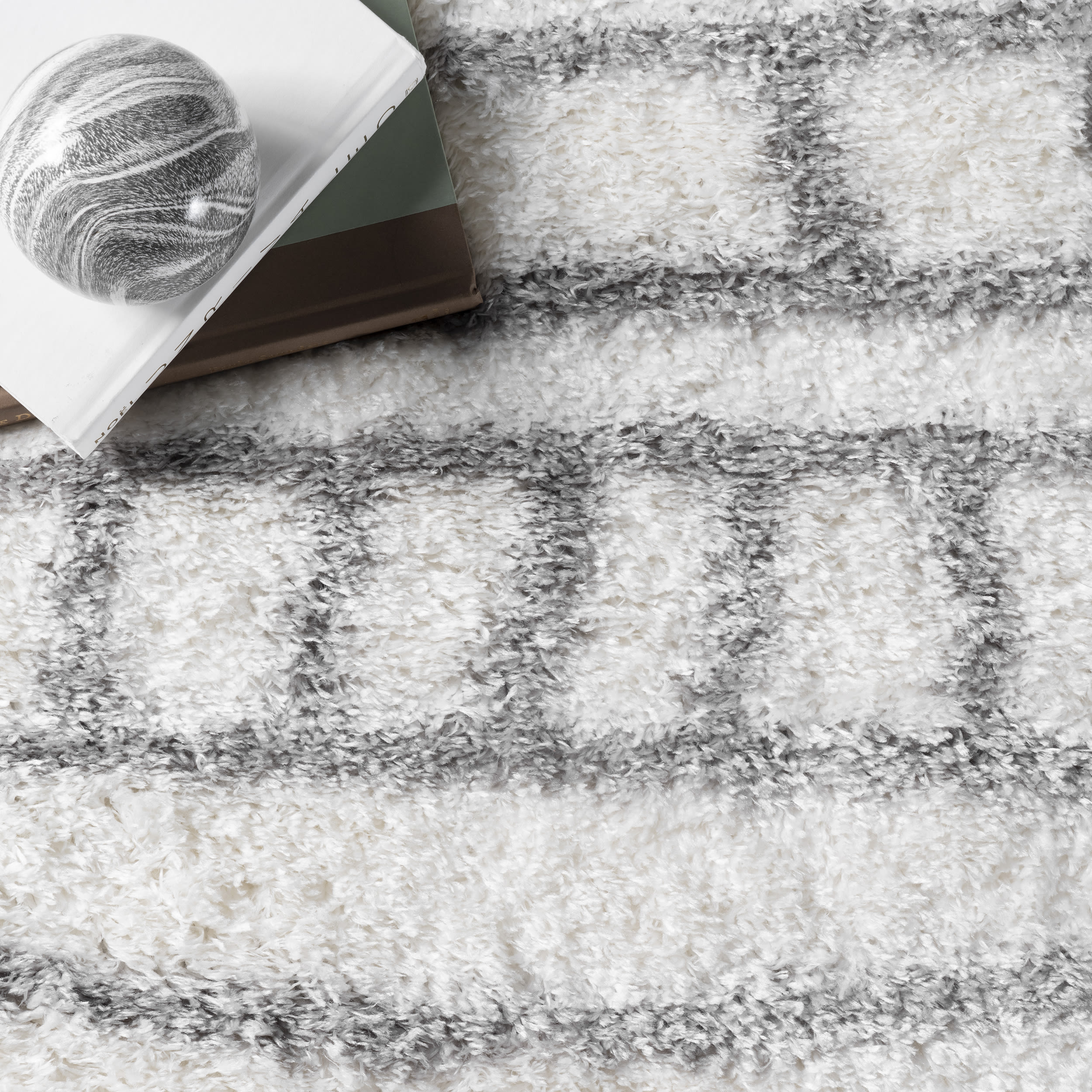 Reversible Gray Braided Shag Area Rug, 3' 3" x 5', Synthetic