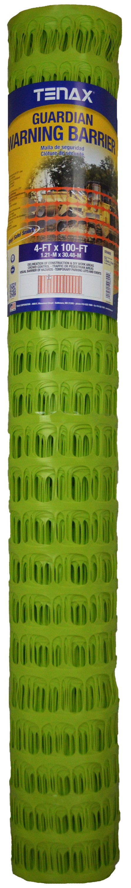 Tenax 2A050121 4-Feet H x 50-Feet L Construction HDPE Safety fence