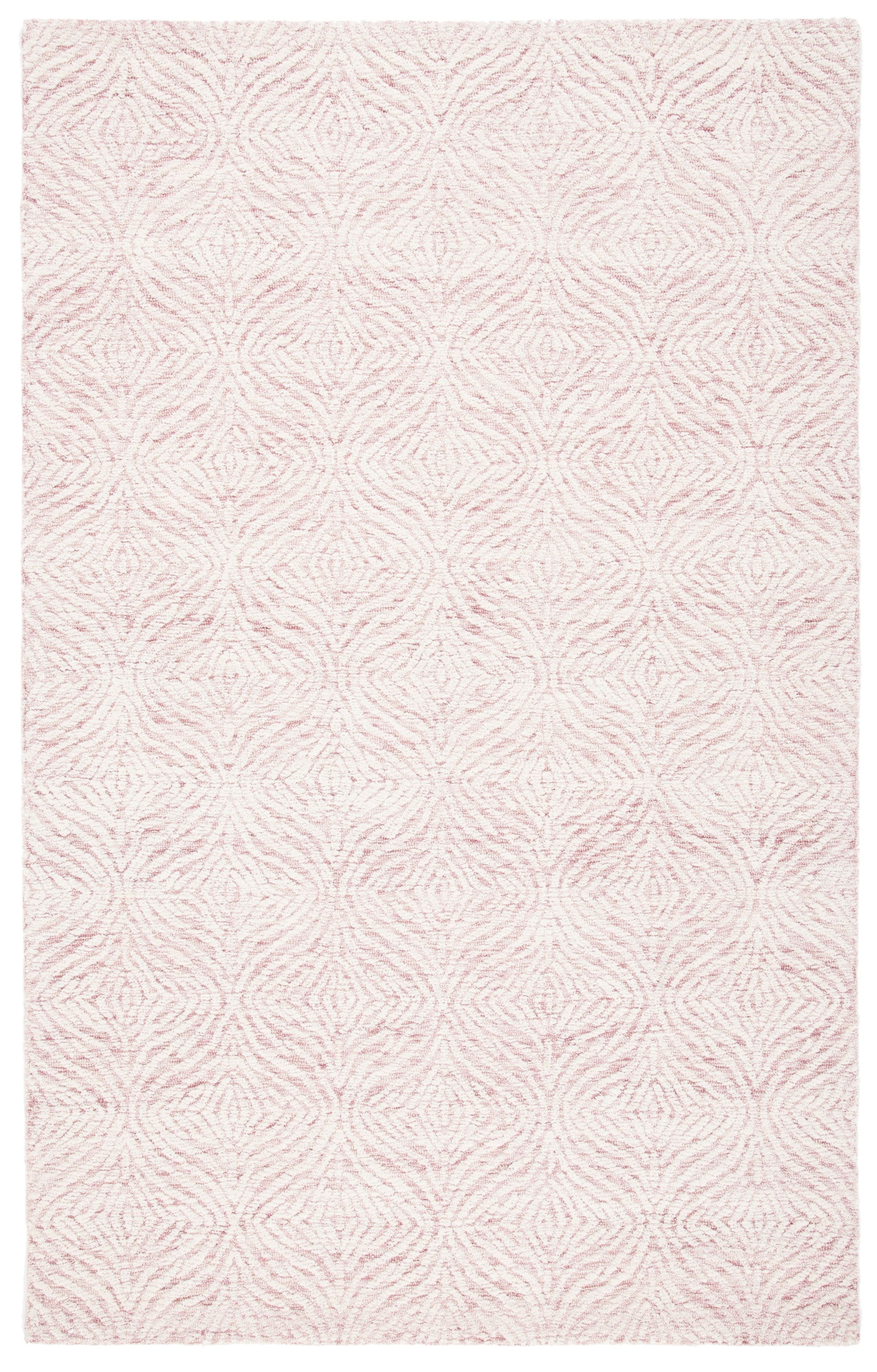 Safavieh MET904U-5 Metro Tallina 5 x 8 (ft) Tufted Wool Dark Pink/Ivory Rectangular Indoor Abstract Bohemian/Eclectic Area rug