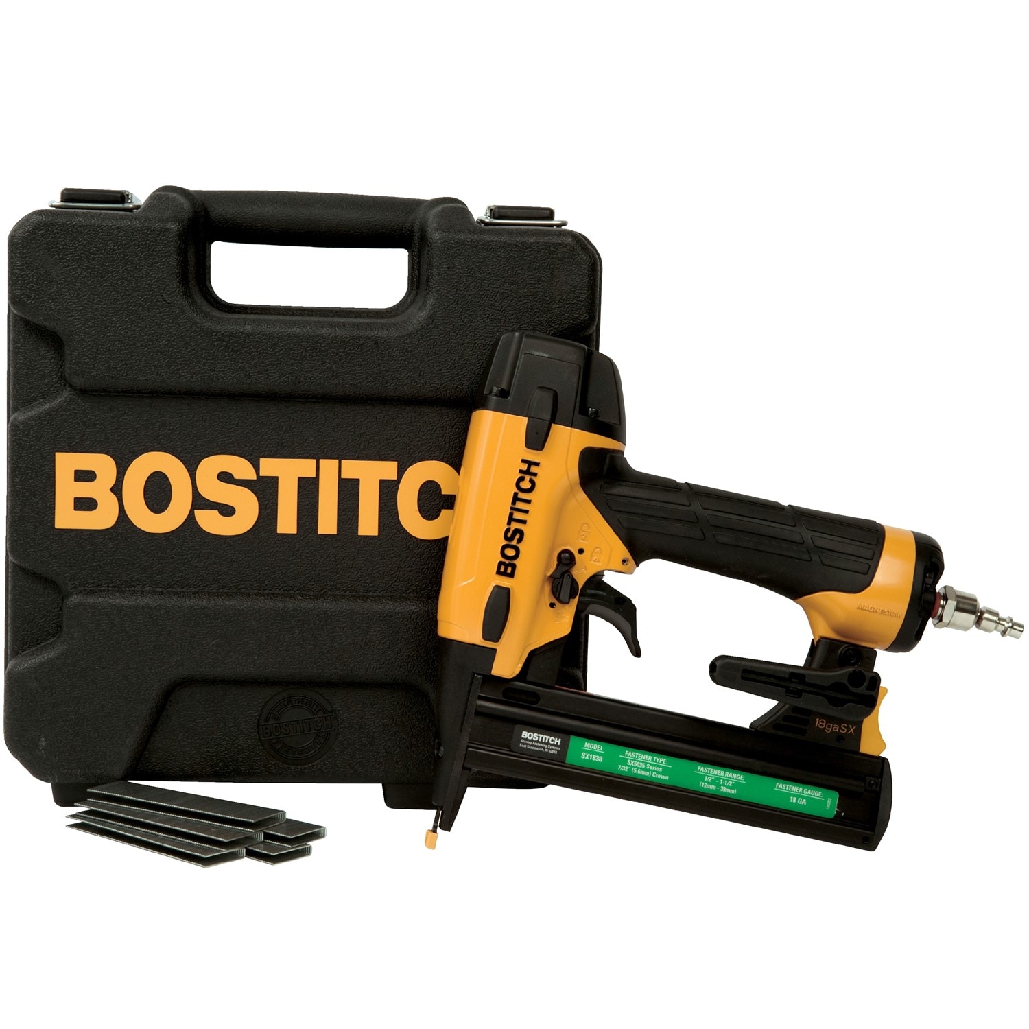 Bostitch 18-Gauge 7/32-in Narrow Crown Finish Pneumatic Stapler SX1838K Sansujyuku sansujyuku.com