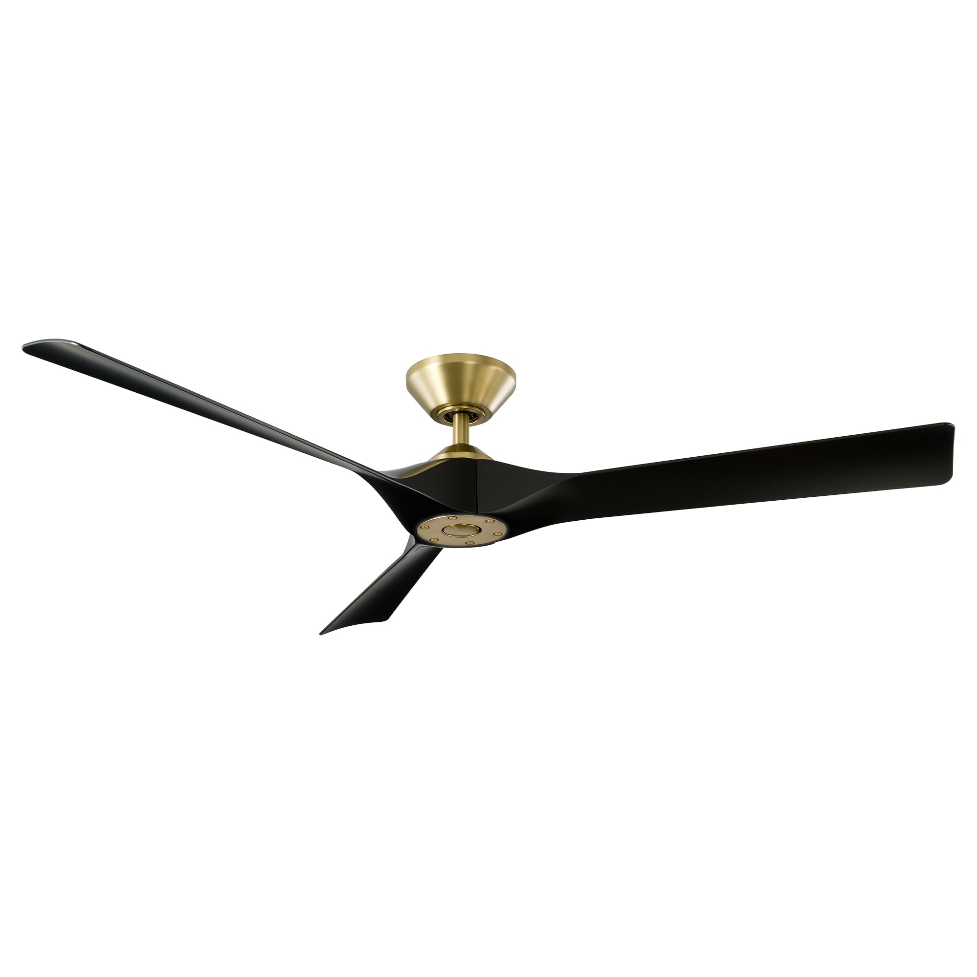 Modern Forms Torque 58-in Soft Brass with Matte Black Blades Indoor/Outdoor Smart Ceiling Fan and Remote (3-Blade) FR-W2204-58-SB/MB Sansujyuku sansujyuku.com