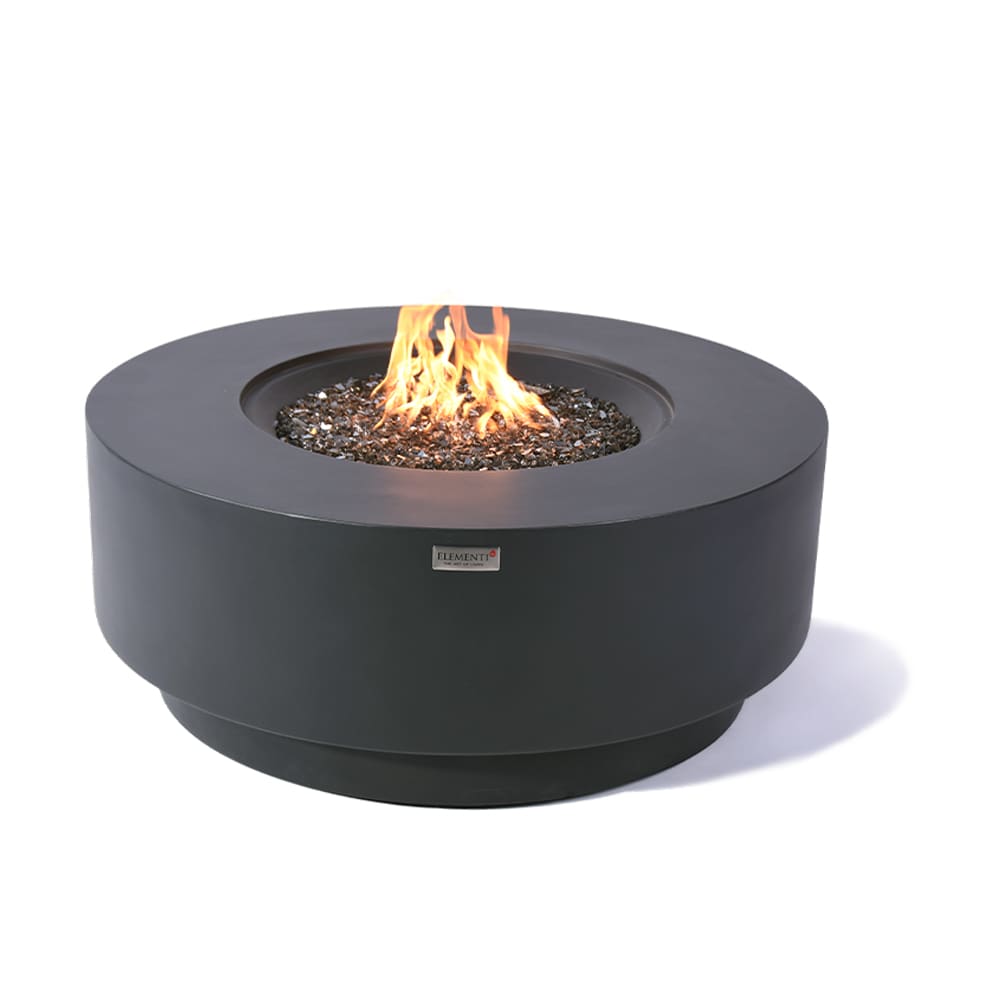 Elementi OFG414DG-NG-1 41-Inches W Dark Grey Glass fiber reinforced concrete Round Natural gas Fire pit