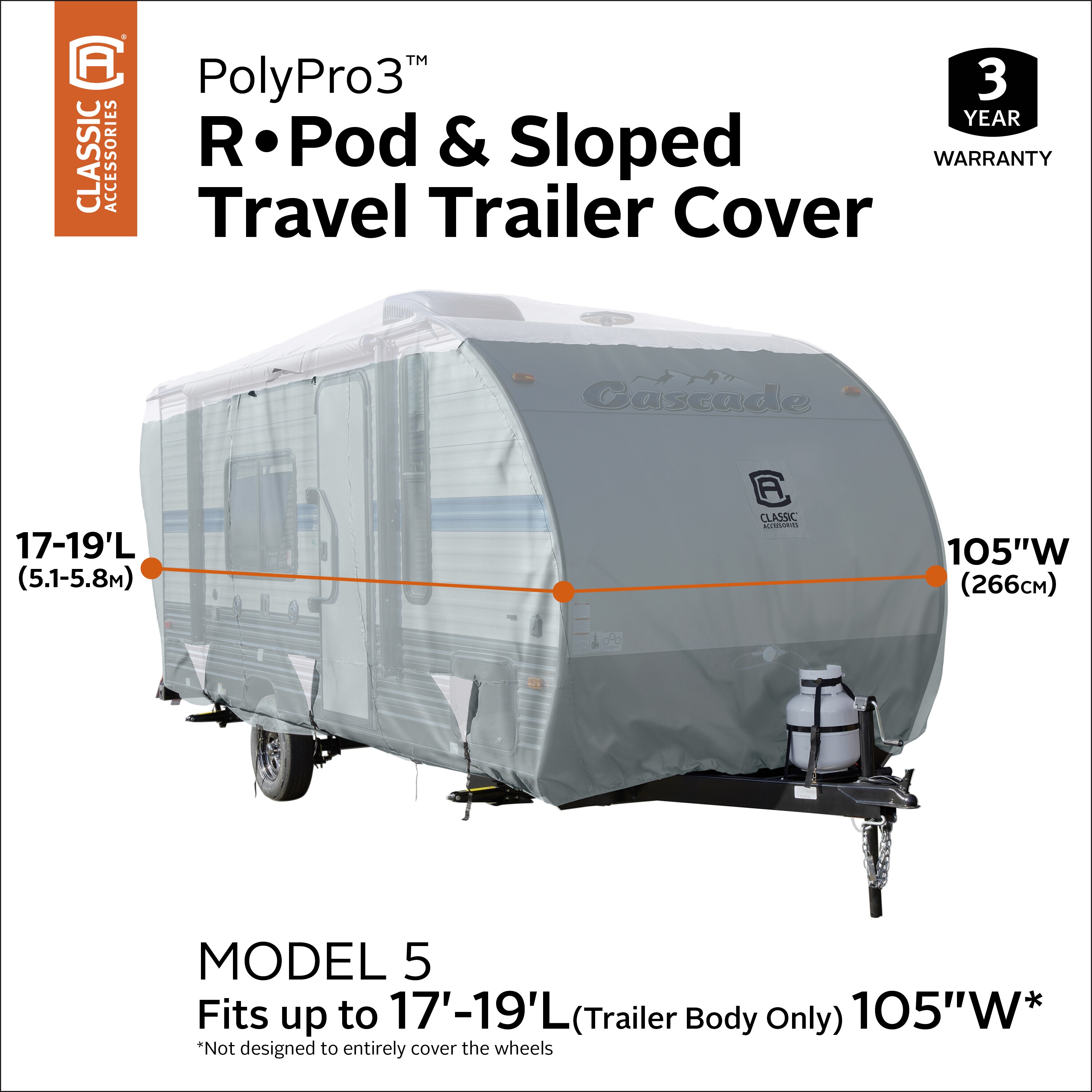 Classic Accessories Over Drive PolyPRO3 Deluxe Sloped Travel Trailer Cover  17 ft- 19 ft in the Recreational Vehicle Accessories department at