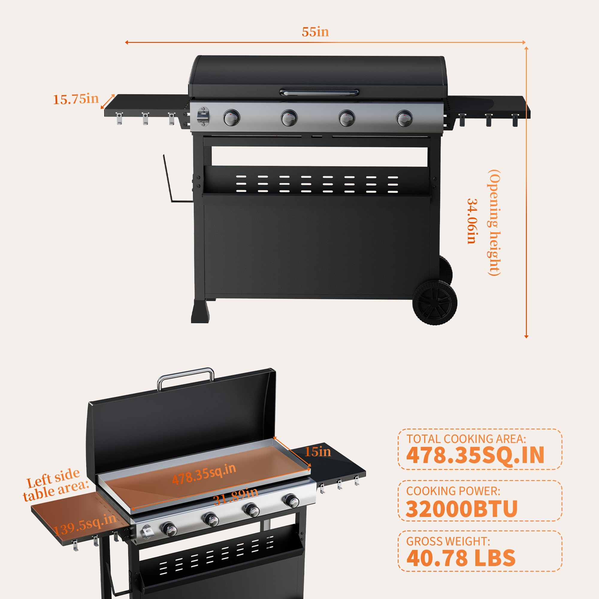 GarveeLife BVY-F6Q7JJRG8C8 Gas-Grill - View #2