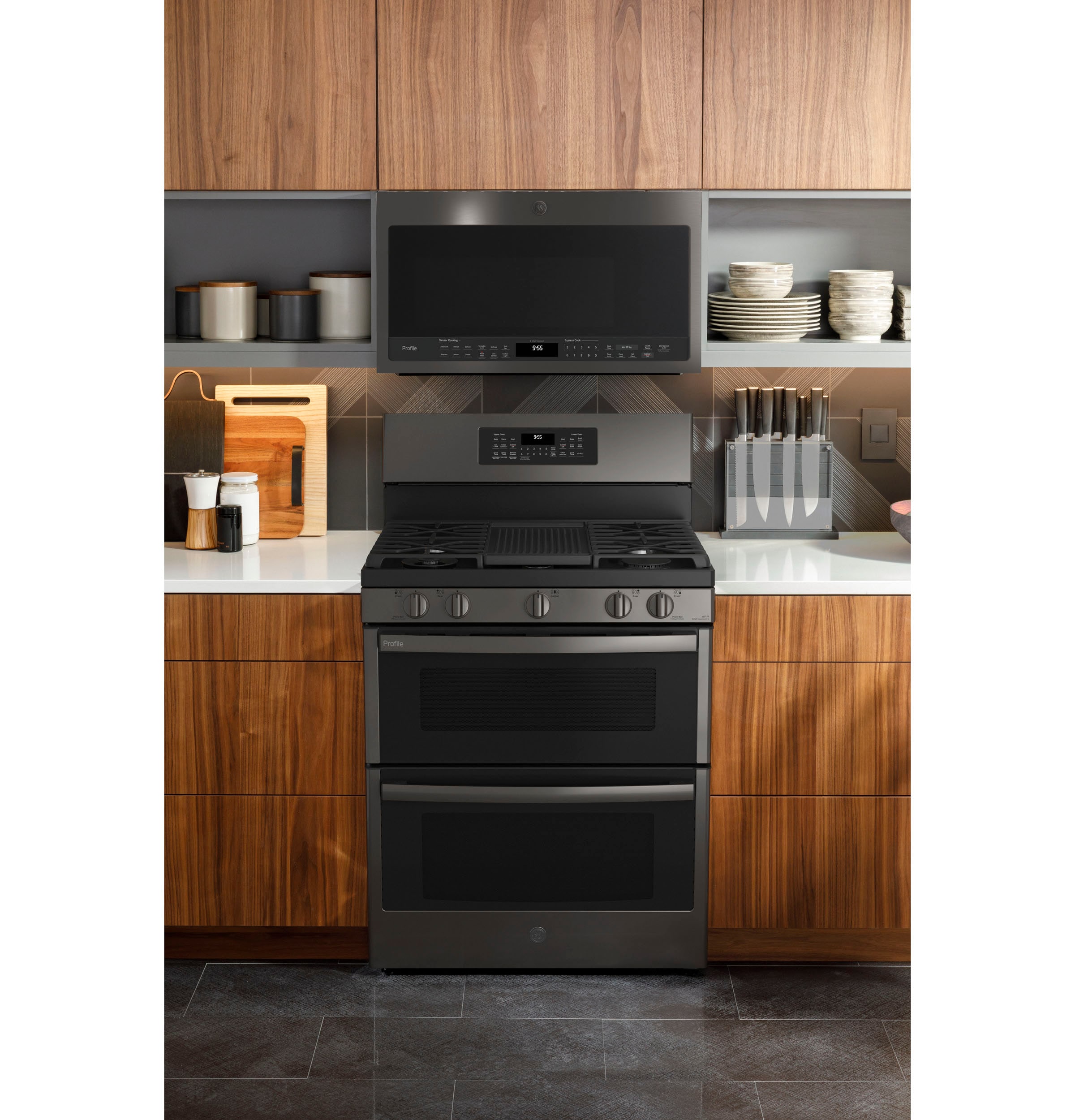 ge double oven black