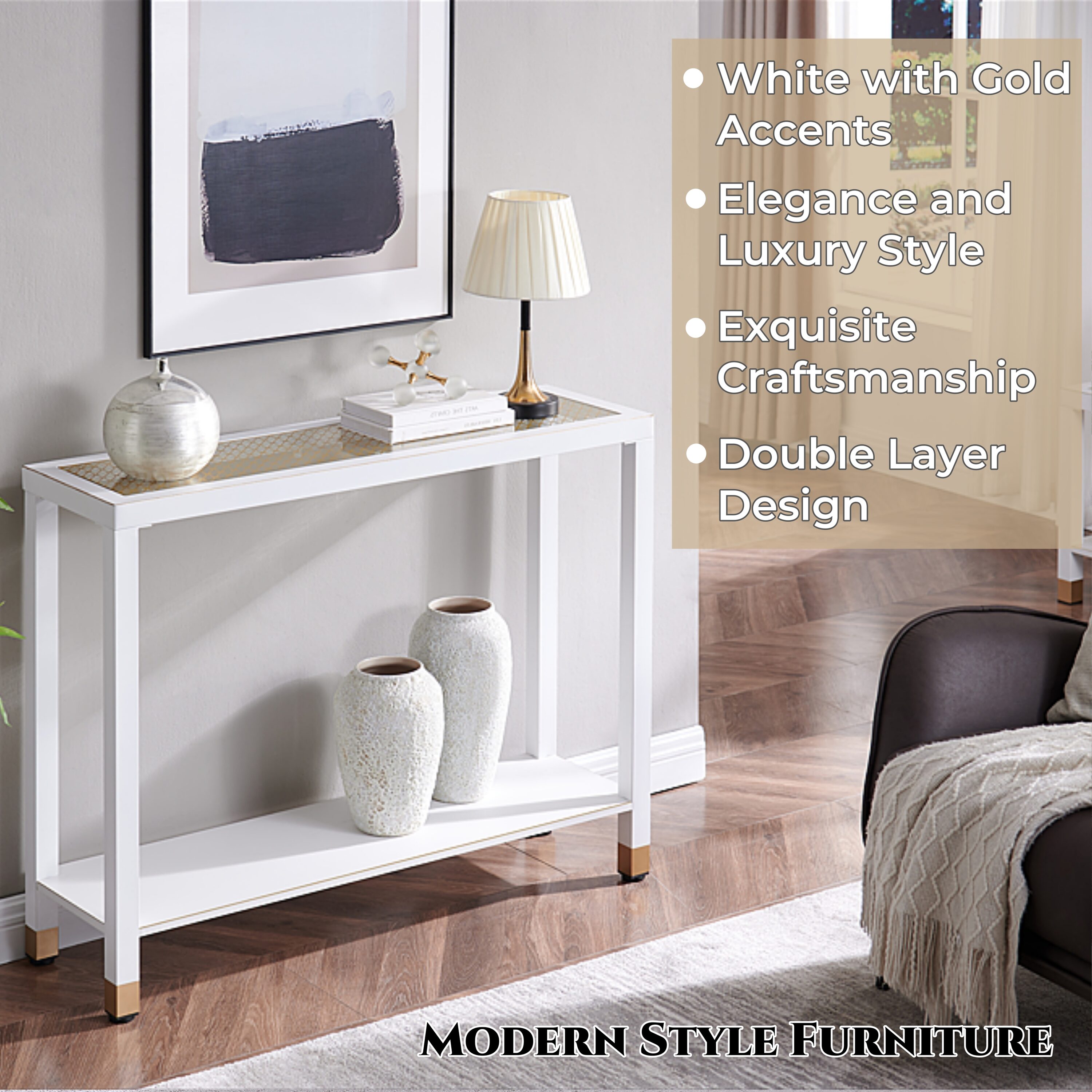 EDYO LIVING WMTB17-WHI Console-Sofa-Tables - View #5