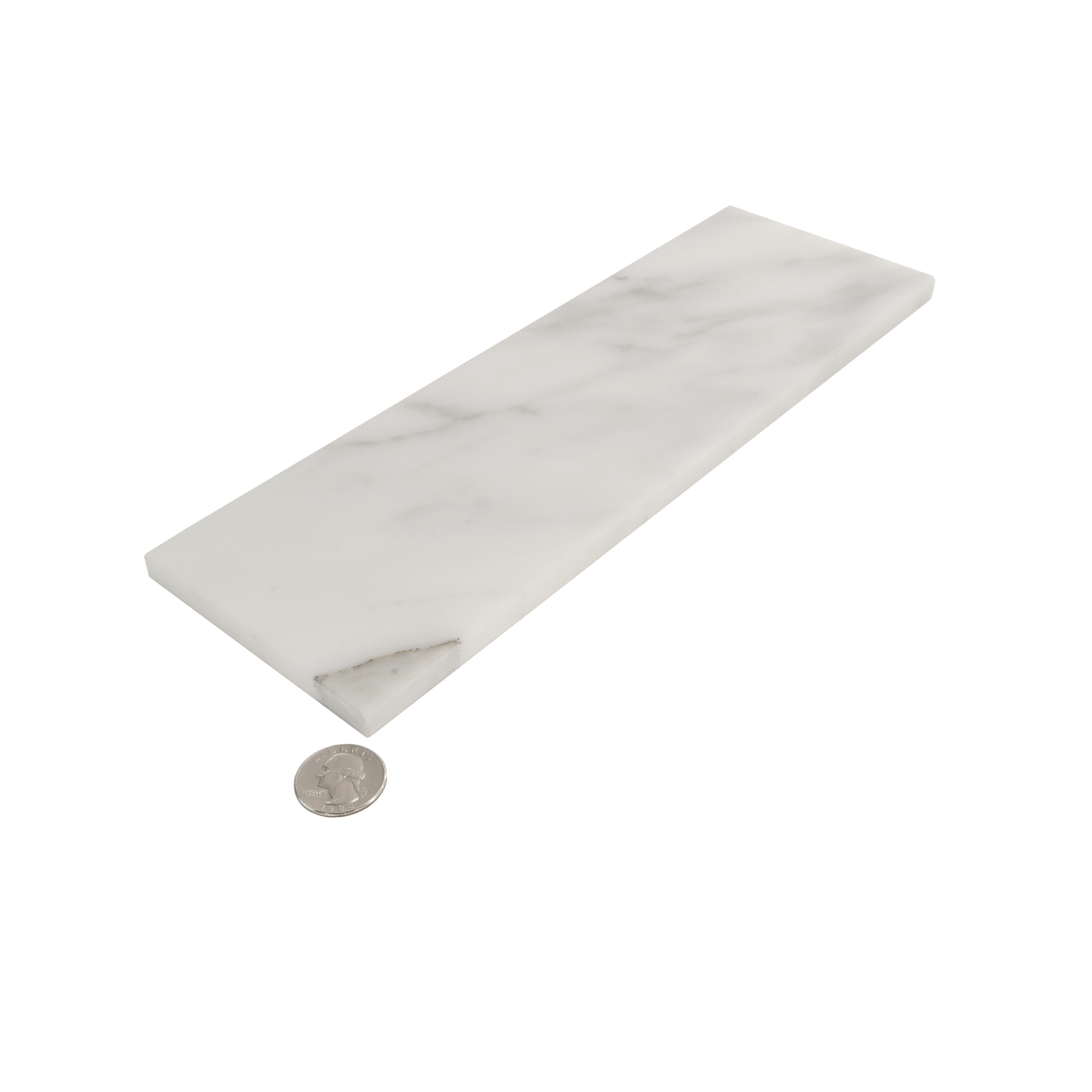 4" x 12" White Marble Look Subway Tile