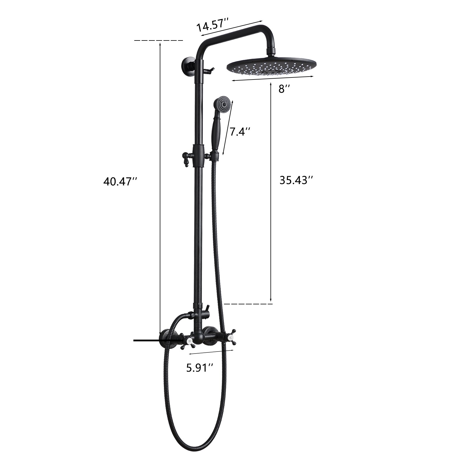 Vanfority VF-AE383MB Showerhead-Bar-Panels - View #2