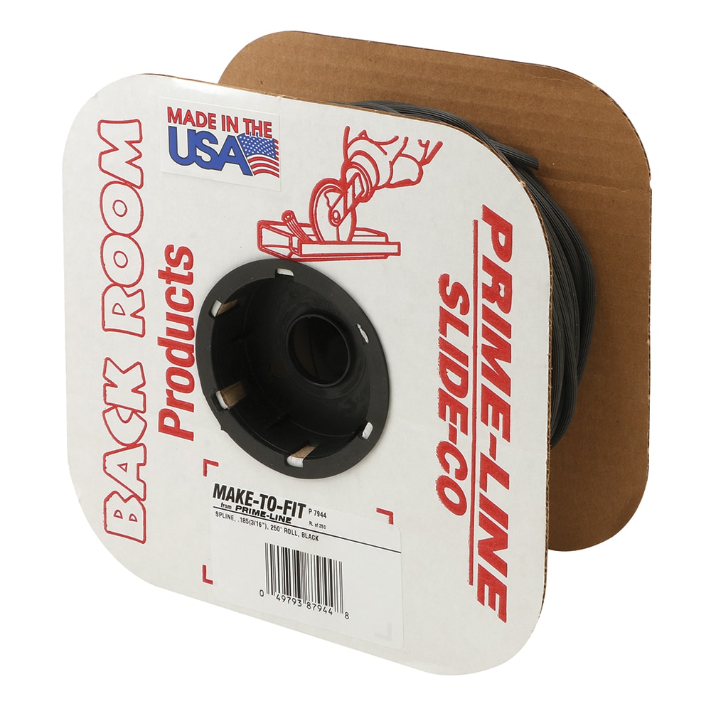 Prime-Line P 7944 0.185-in x 250 Foot Roll Black Vinyl Screen Spline (1 Roll)