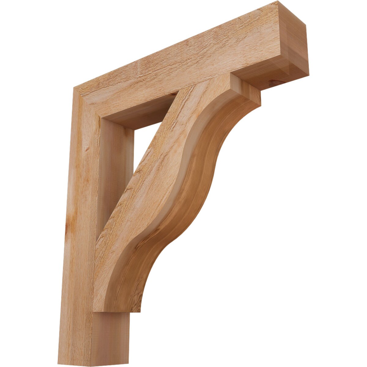 Ekena Millwork BKT06X32X36FST05RWR Funston Block Rough Sawn 6-in x 32-in x 36-in Western red cedar Brown Wood Standard bracket