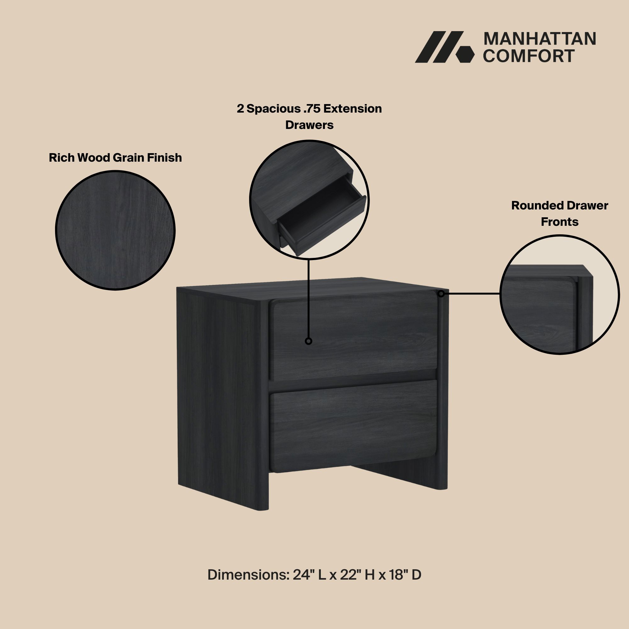 Manhattan Comfort 2-NS015-GY nightstands - View #4