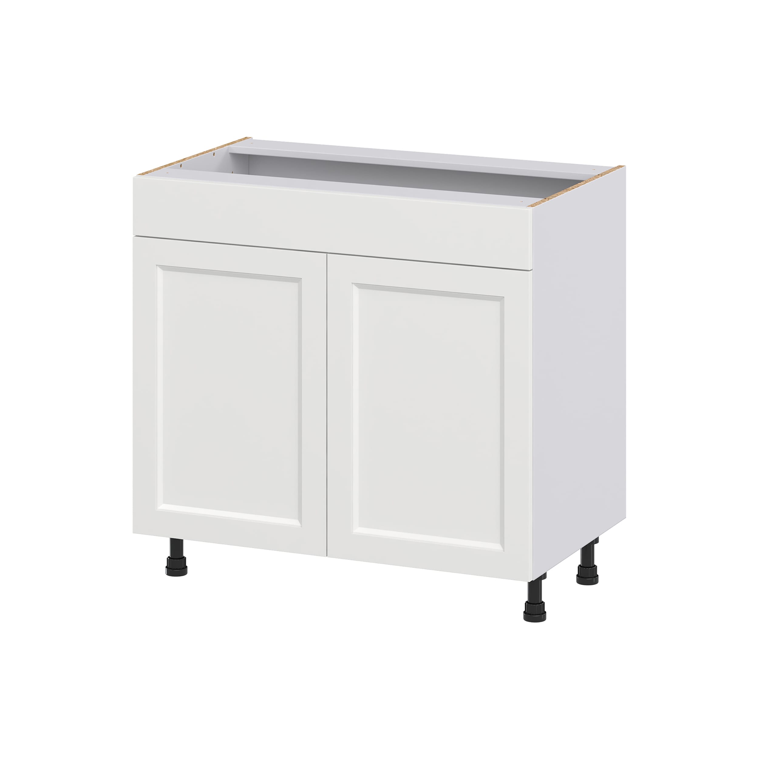 Hugo&Borg DSVS36-RI Riviera 36-in W x 34.5-in H x 21-in D Bright White Sink Base Fully assembled Cabinet (Recessed Panel Shaker)