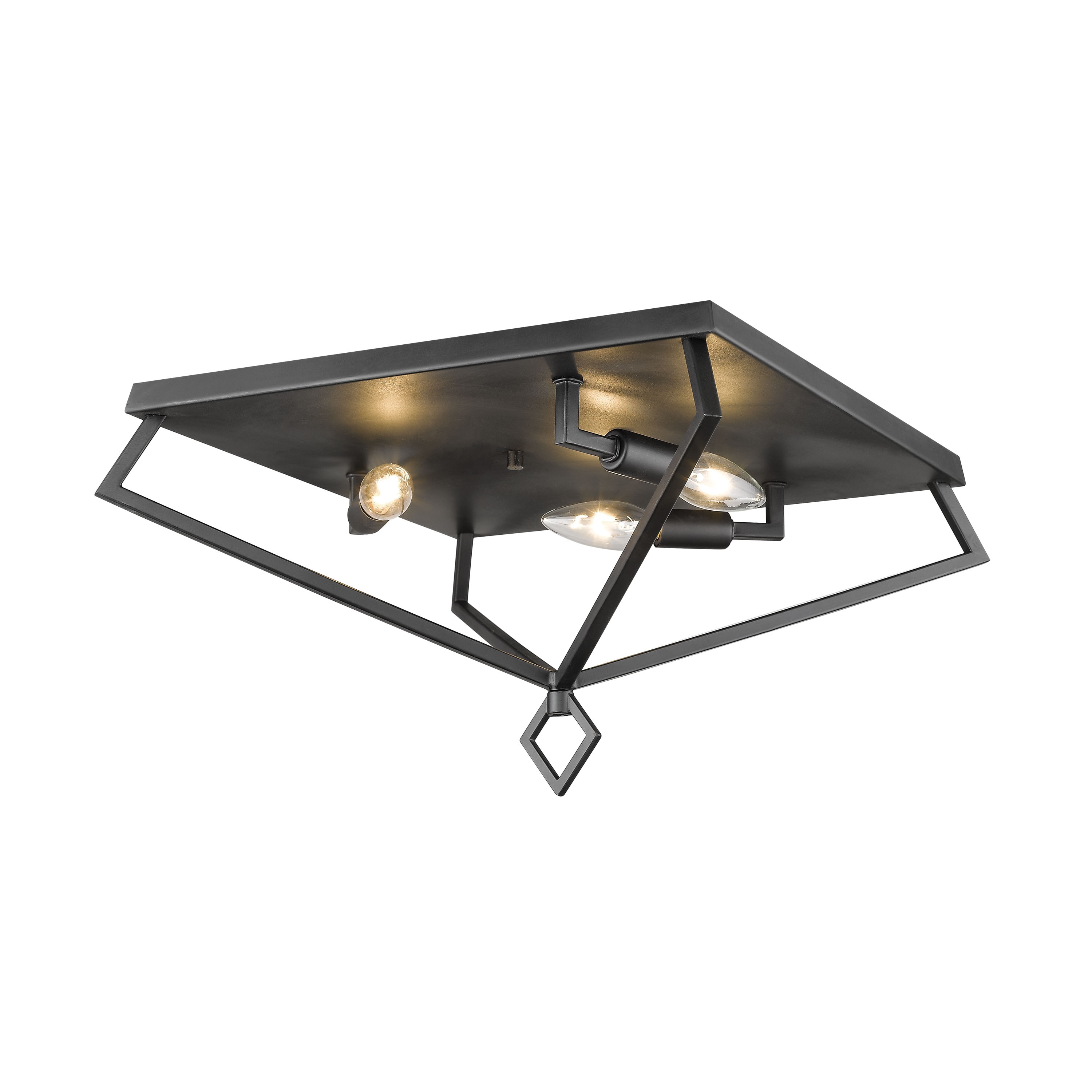 Millennium Lighting 3256-MB Flush Mount 3-Light 8.75-in Matte Black Flush Mount Light