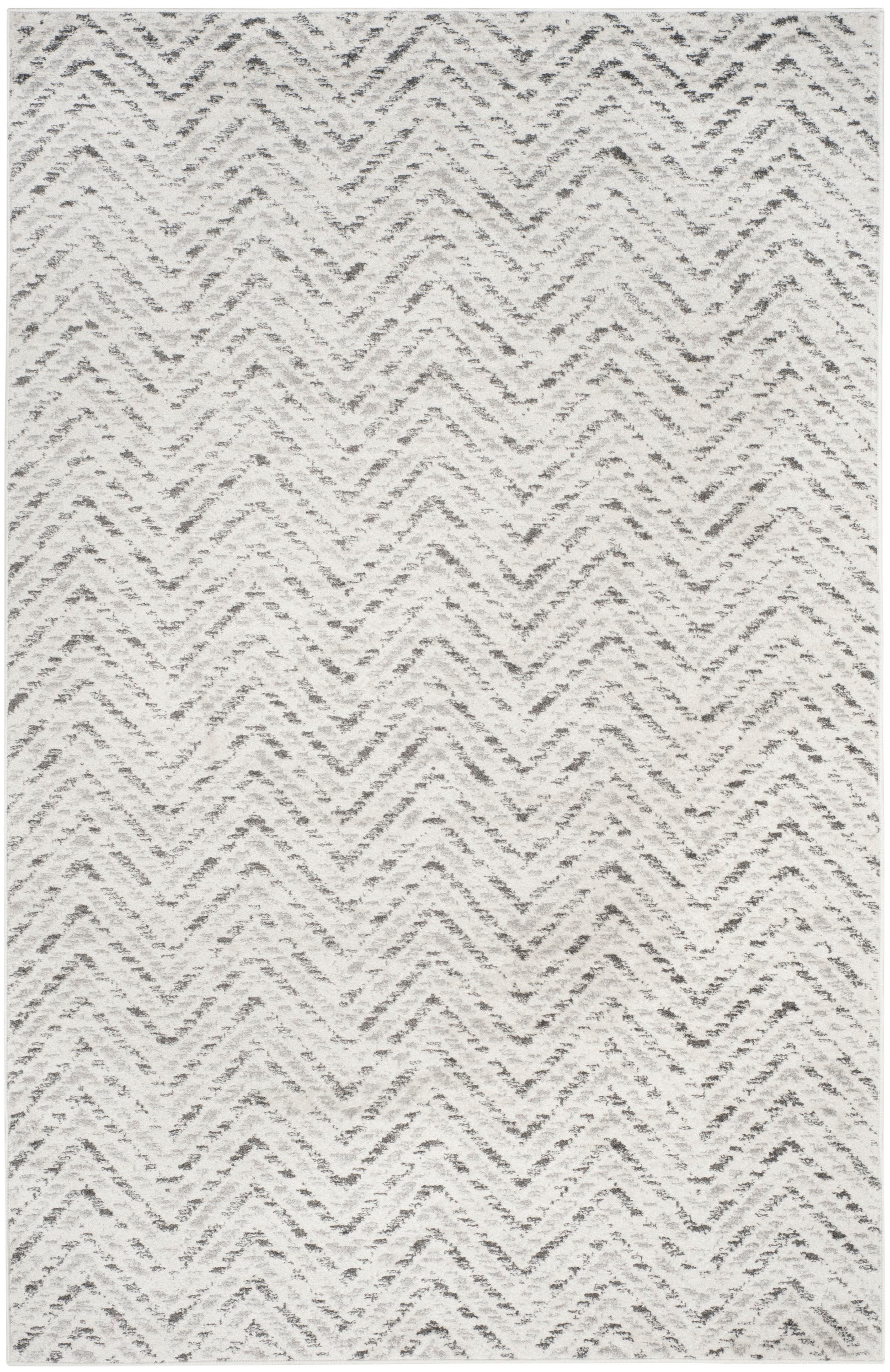 Chic Lodge Ivory Charcoal Hand-Knotted Easy-Care 6' x 9' Rug