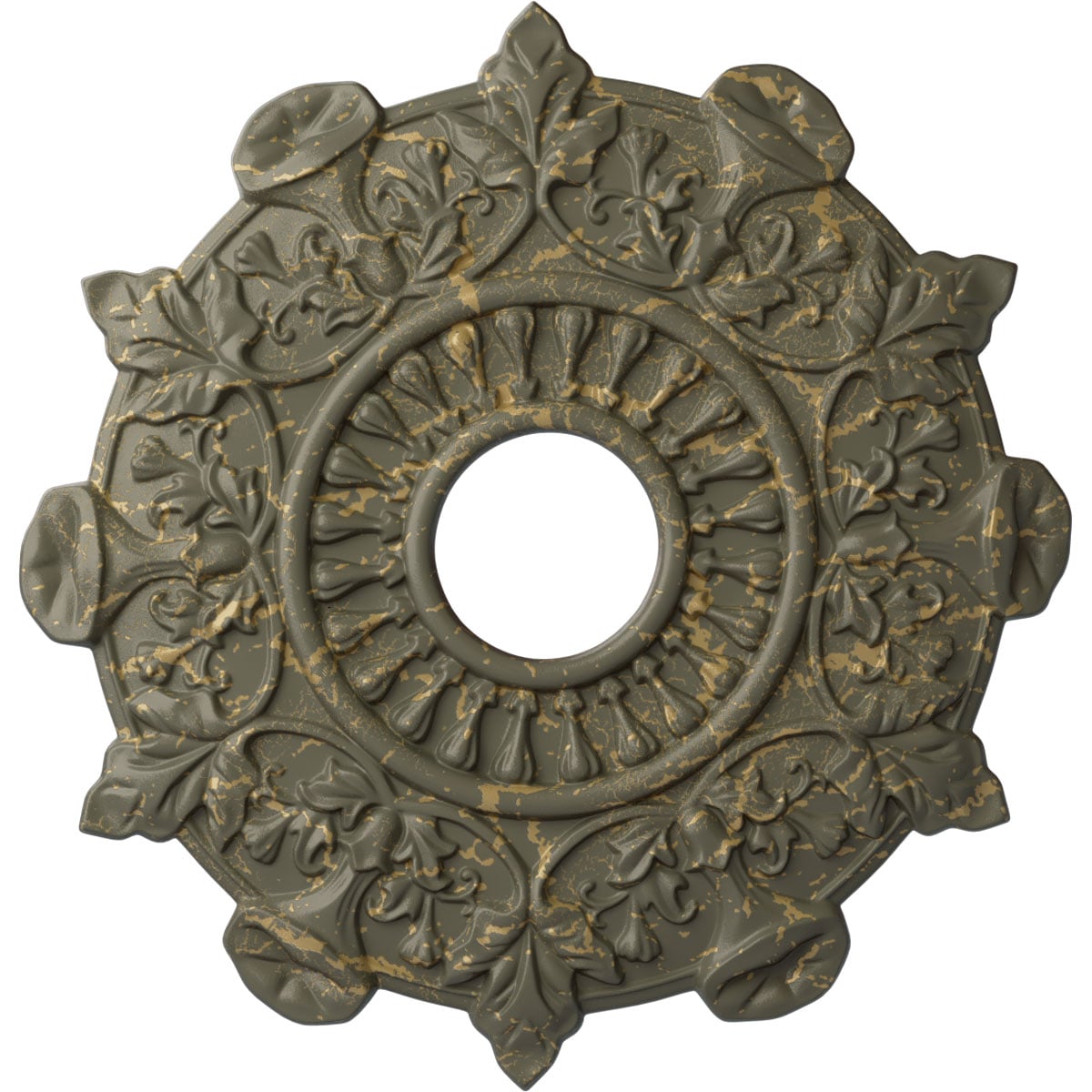 Ekena Millwork CM17PRWHC Preston 17.5-in W x 17.5-in L Painted Witch Hazel Crackle Polyurethane Whole Ceiling Medallion
