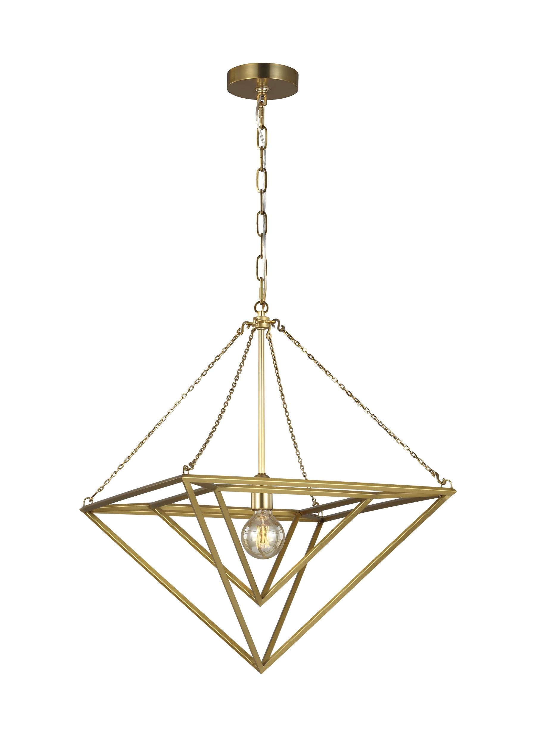 Carat 20" Polished Nickel LED Geometric Pendant Light