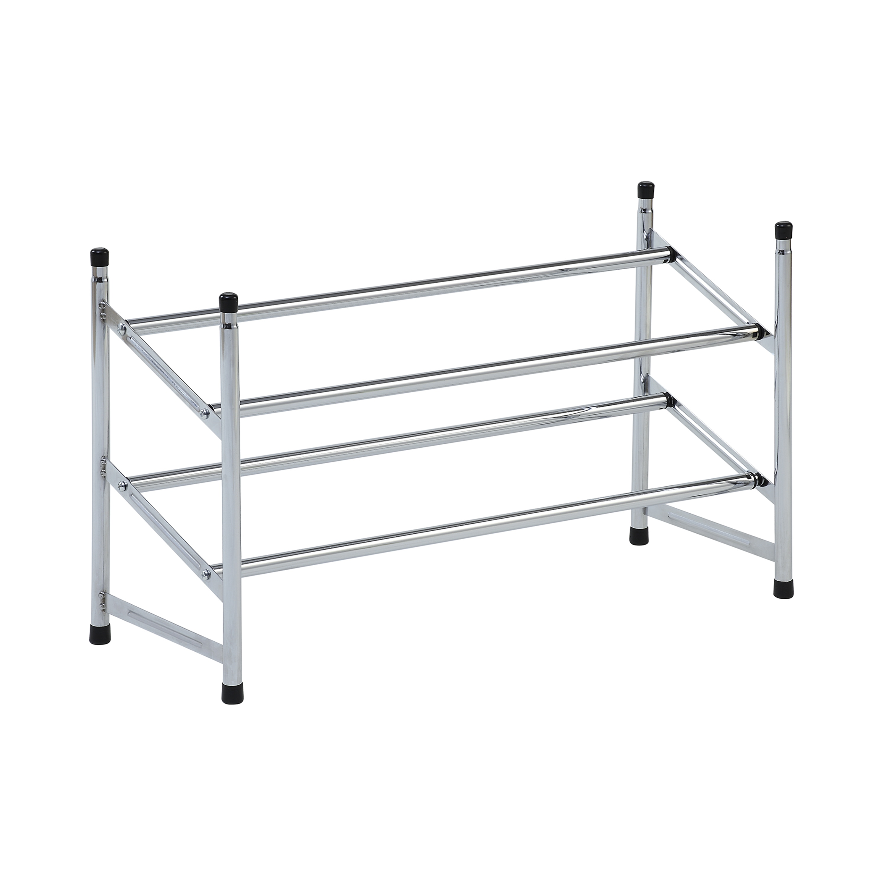 Organize It All NH-1731W-1 14-Inches H 2 Tier 12 pair Chrome Wood Shoe rack