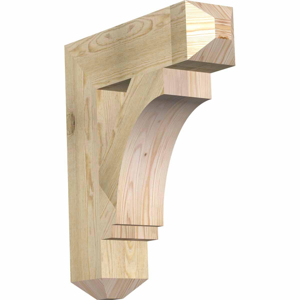 Ekena Millwork BKT06X24X28IMP04RDF Imperial craftsman rough sawn 6-in x 24-in x 28-in Douglas fir Brown Wood Standard bracket