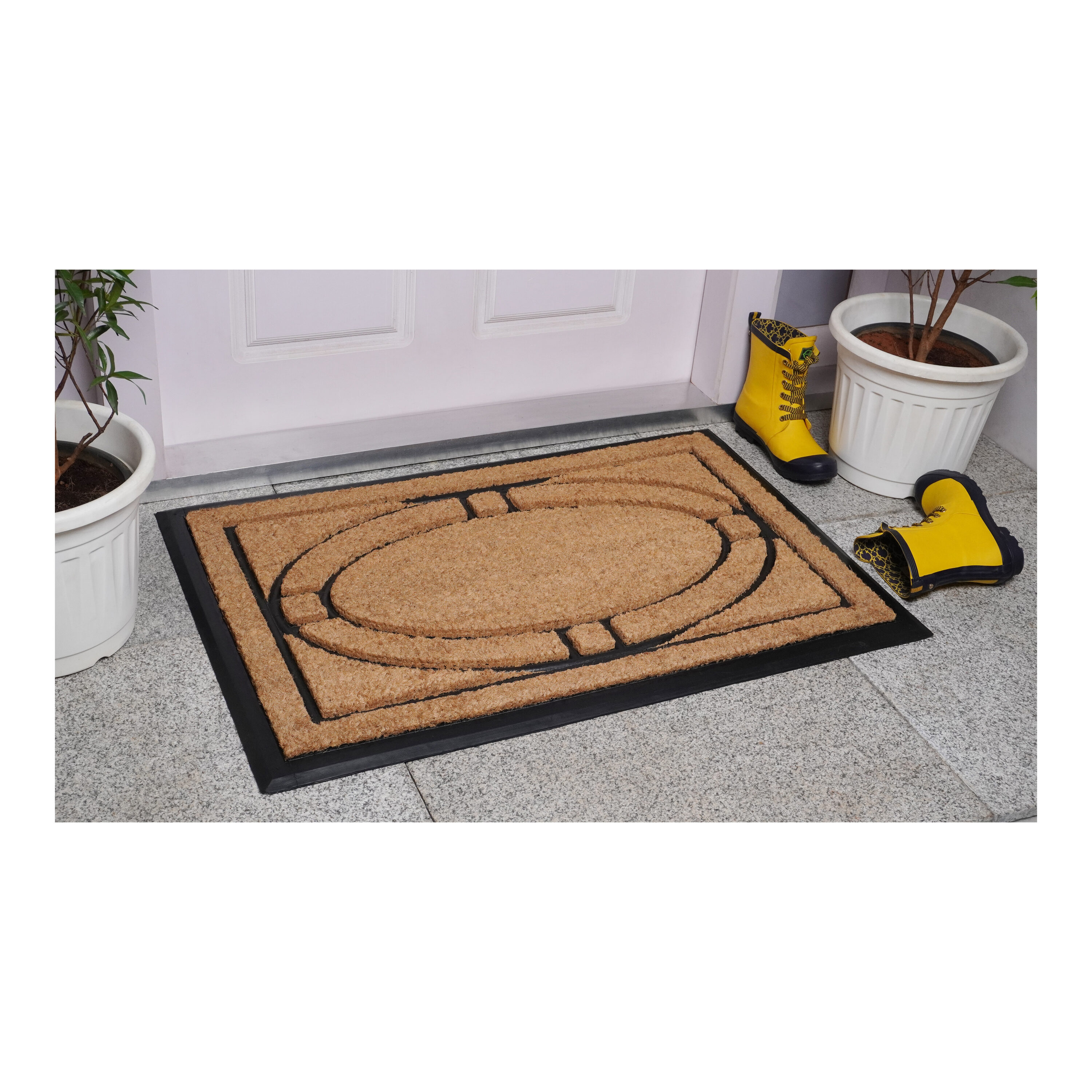 Victorian Coir and Rubber Non-Slip Outdoor Doormat 24" x 36"