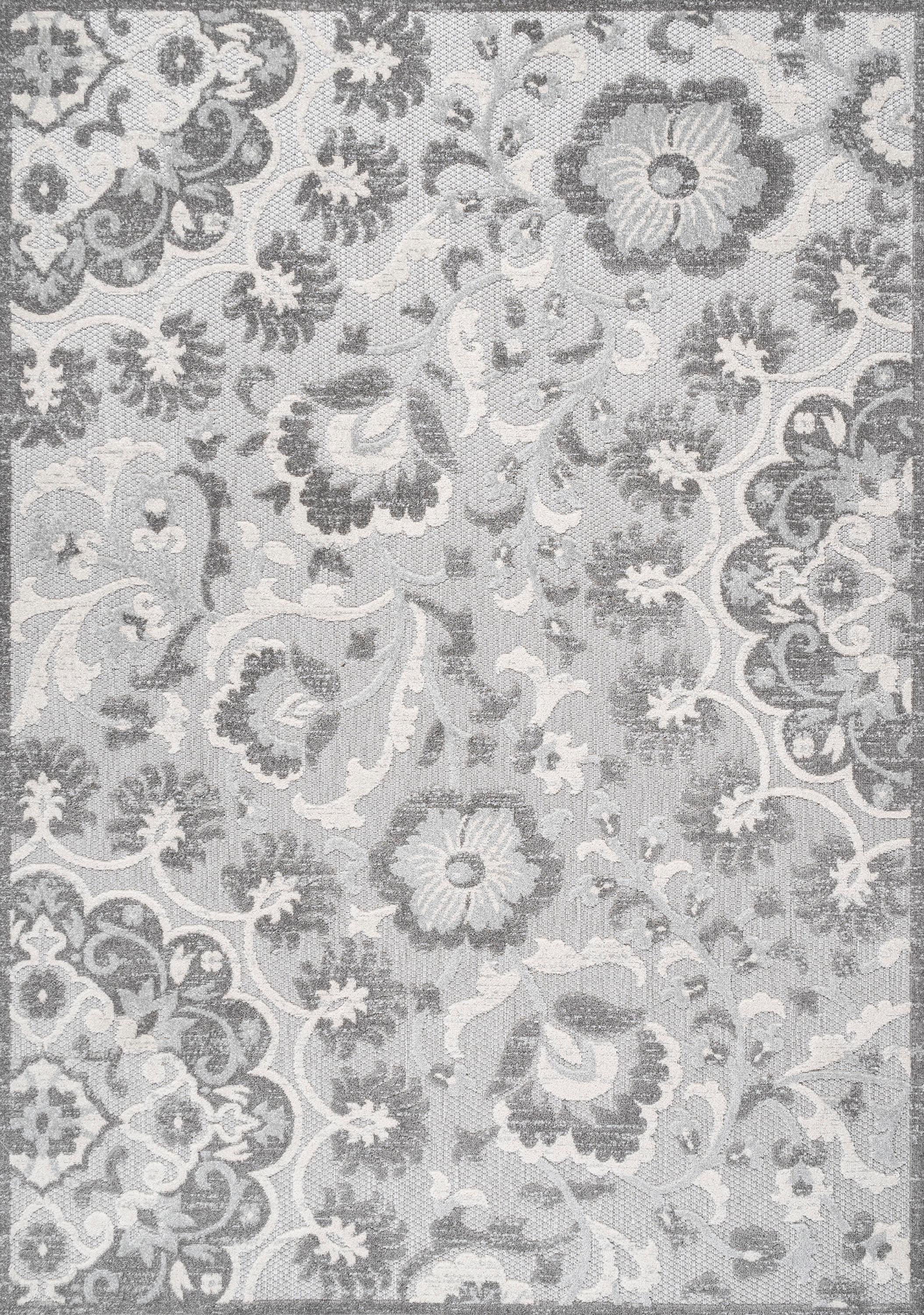 Lucena 8' x 10' Gray Synthetic Medallion Reversible Area Rug