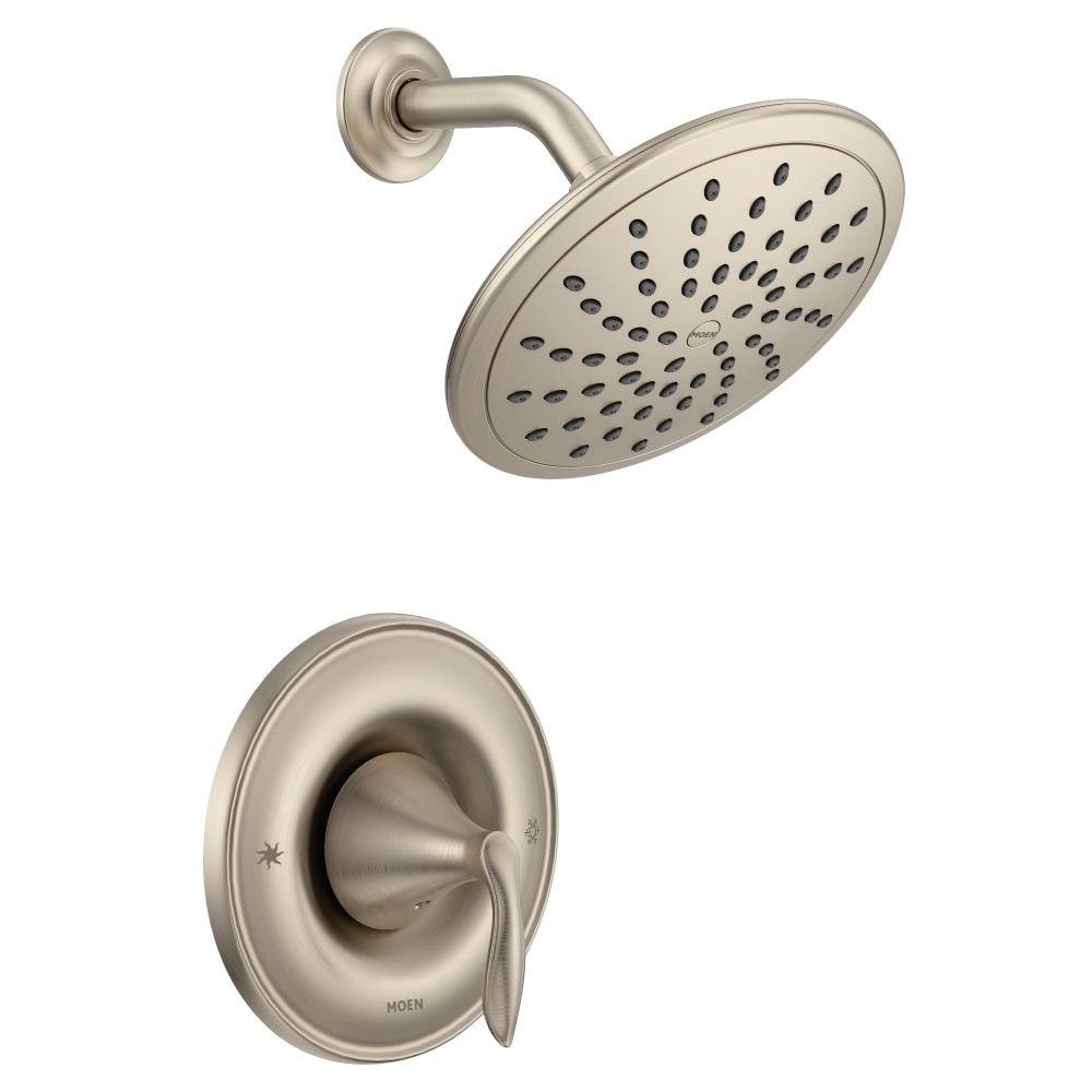 Moen T2232EPBN Eva Brushed Nickel 1-handle Single function 8-in Round Shower Faucet (Valve Not Included)