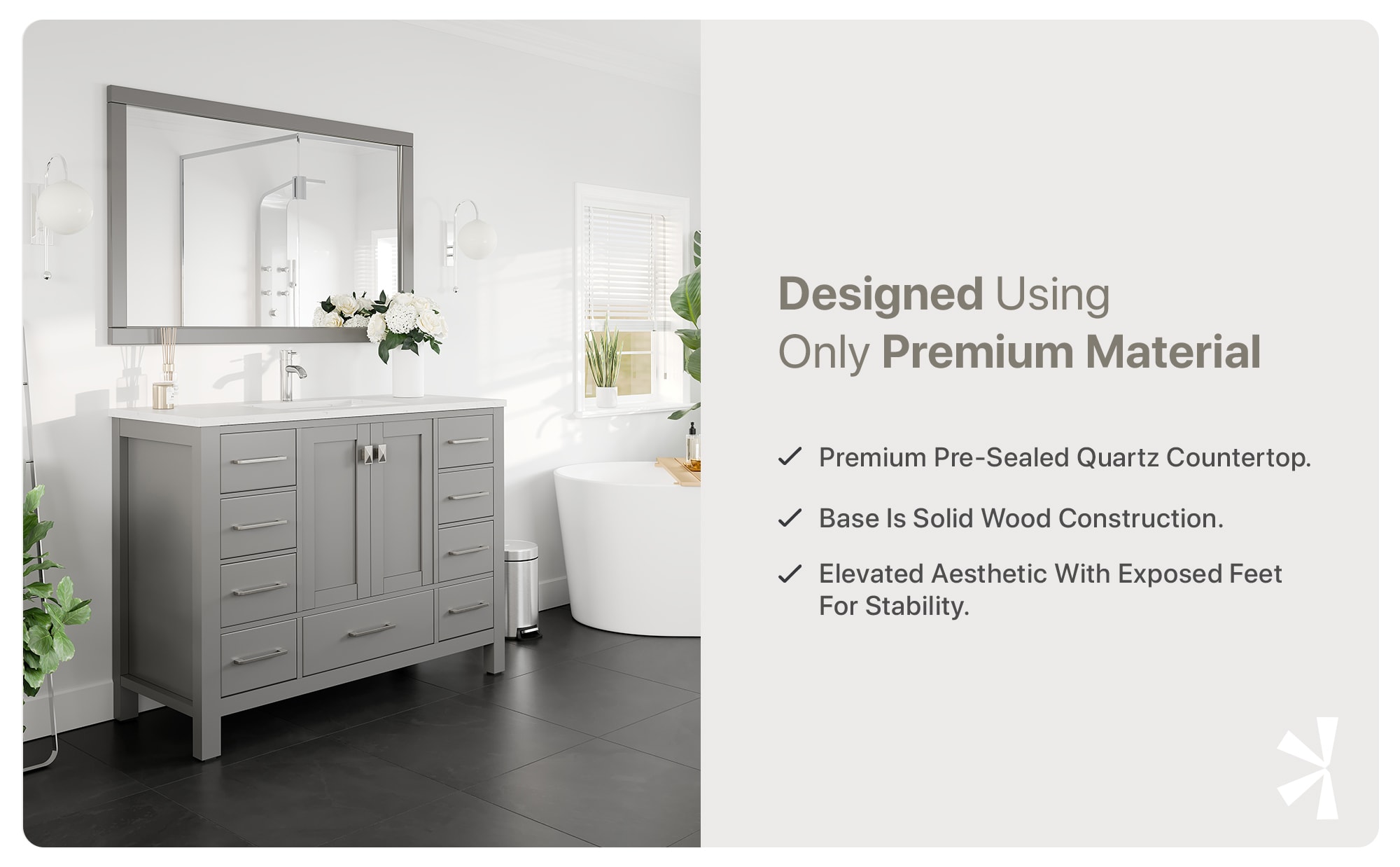 Eviva TVN414-48X18GR-Q Bath-Vanity-Combo - View #8
