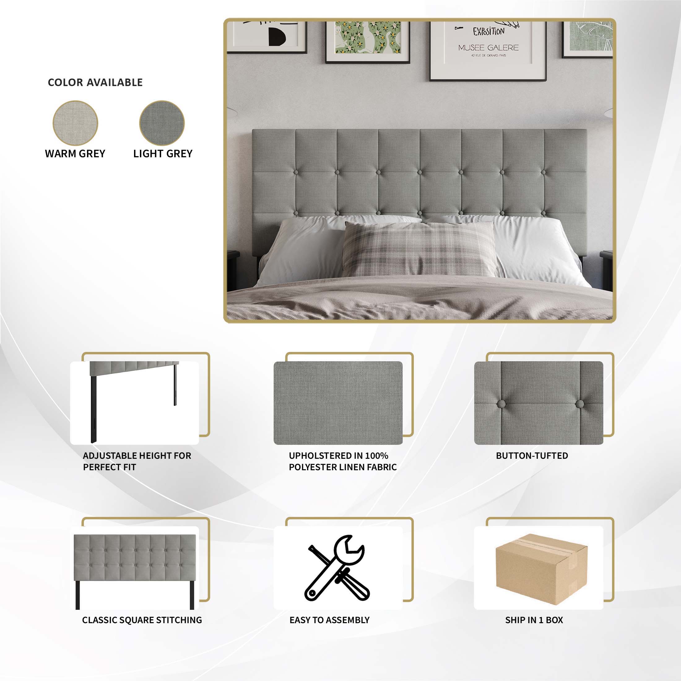 CasePiece C8242FUHB-WGY-LN Upholstered-Headboards - View #7