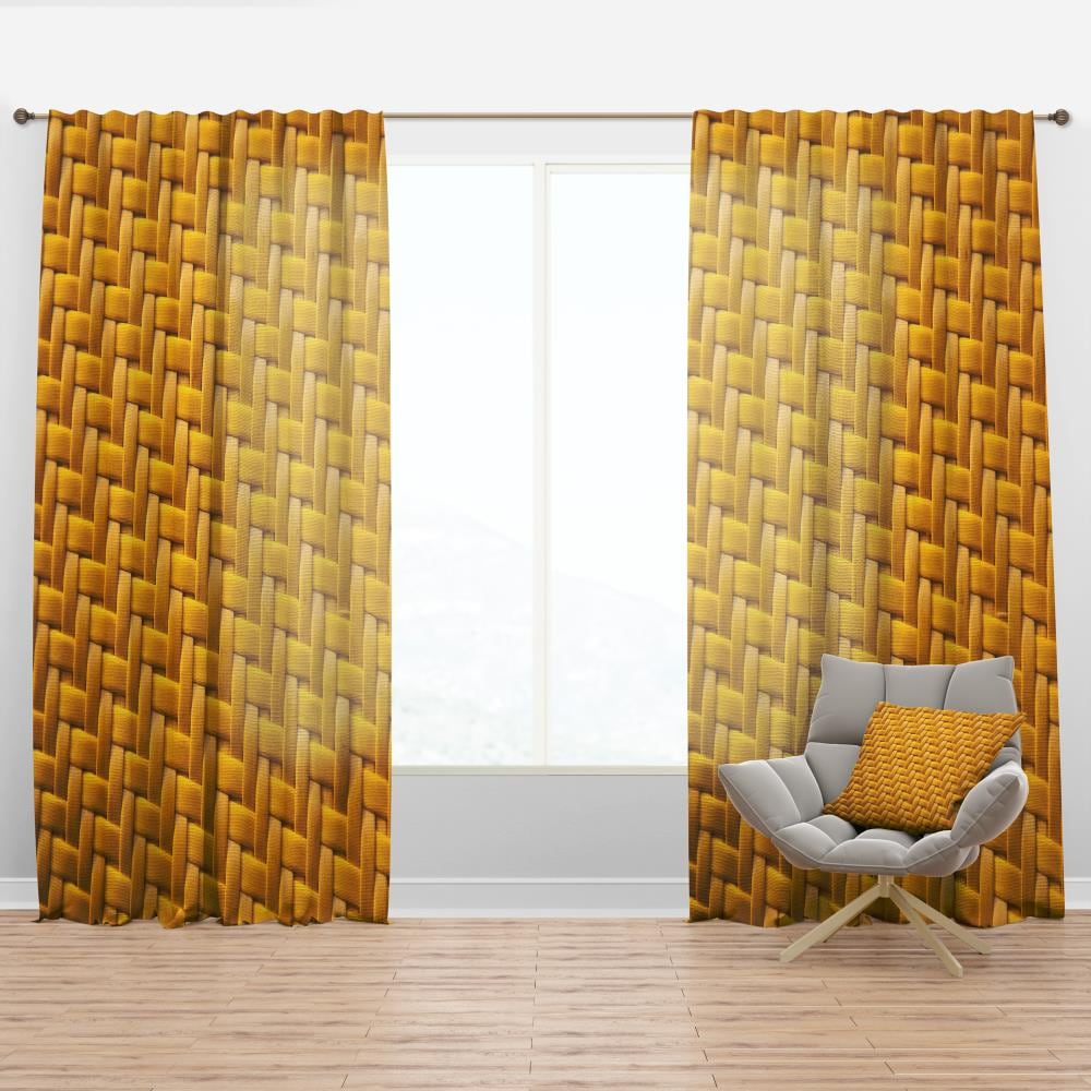 Designart CTN24466-52-95 95-Inches Yellow Abstract Room darkening Thermal lined Rod pocket Single curtain panel