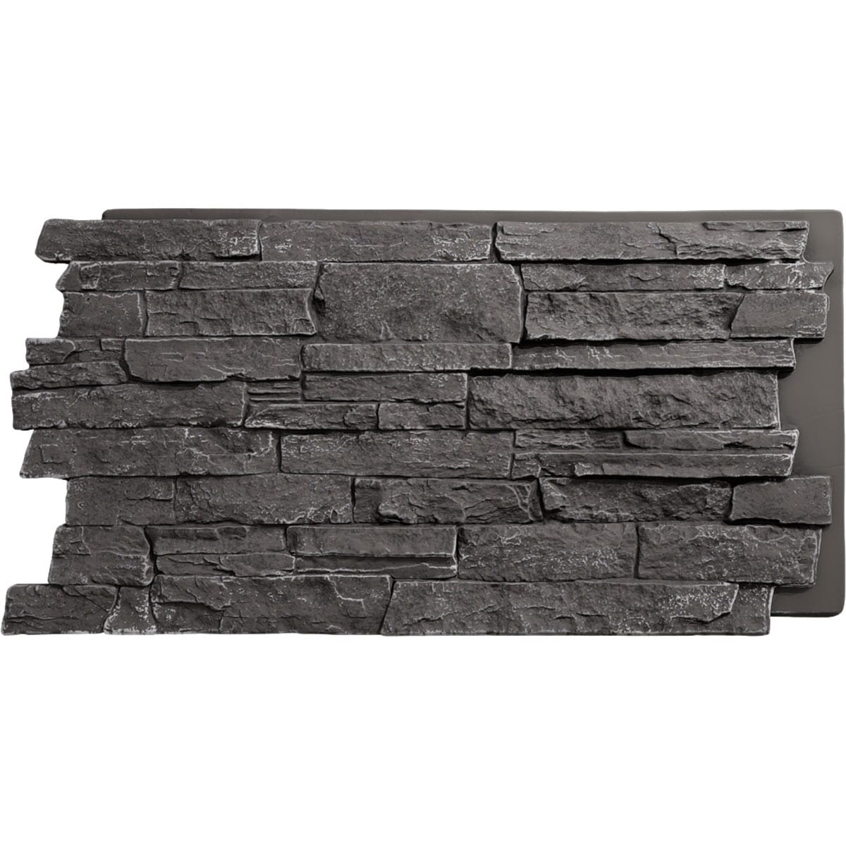 Ekena Millwork PNU24X48ALSG 49-in x 25.5-in Acadia Ledge Stacked Stone 8 Square feet Slate Gray Faux stone veneer