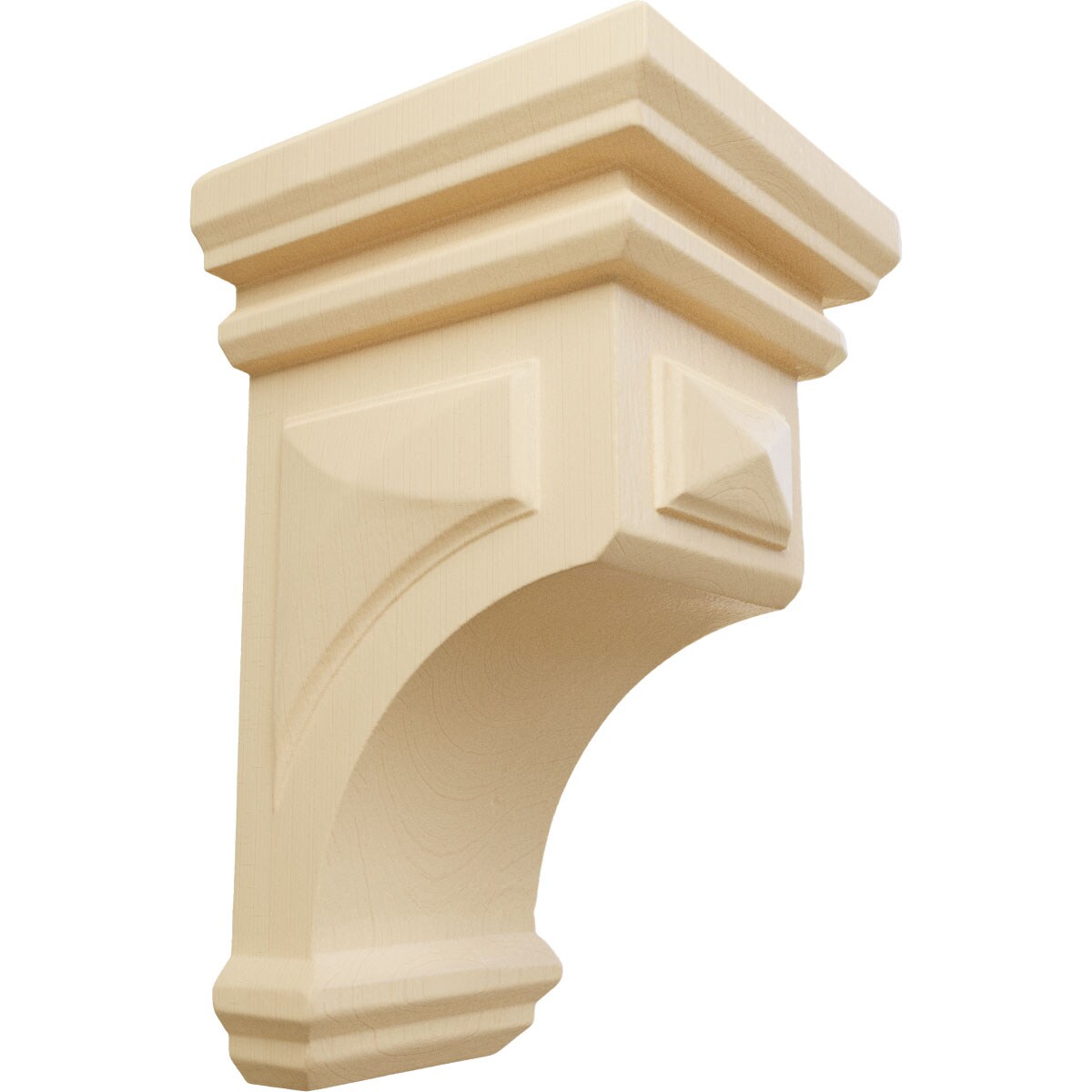 Ekena Millwork CORW03X03X06WFMA 3.5-in x 3.75-in x 6-in Unfinished Maple Wood Paintable/Stainable Corbel