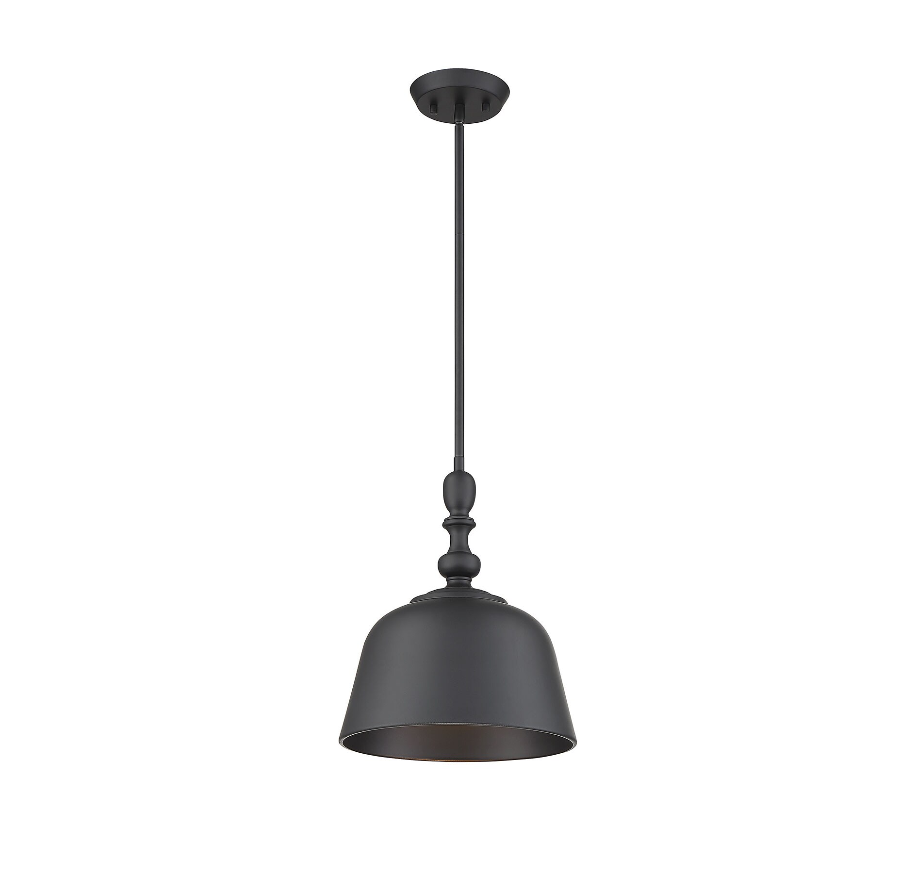 Savoy House Essentials 7-3751-1-89 Berg Matte Black Transitional Dome Medium Hanging Pendant light