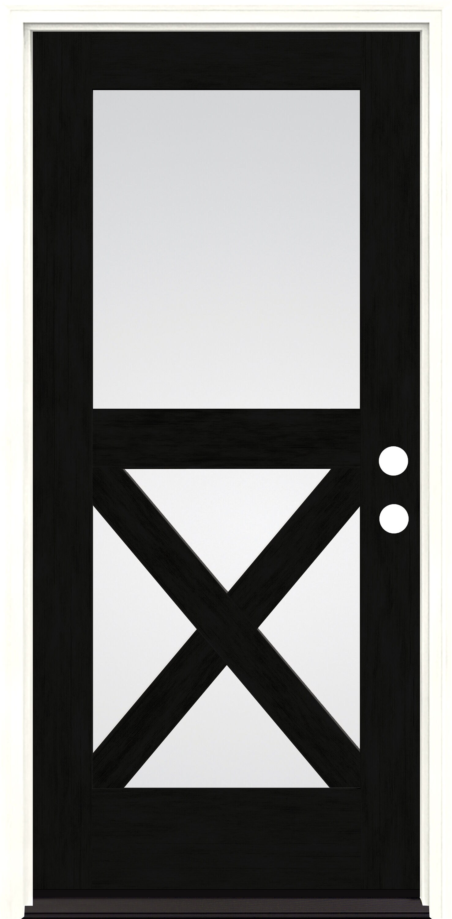 Therma-Tru TT677830 36-in x 80-in x 4-9/16-in Fiberglass Full lite Left-hand inswing Onyx Stained Prehung Front Door with Brickmould Insulating core