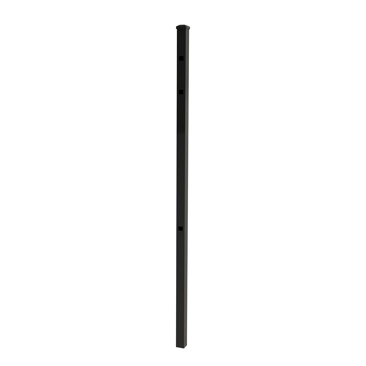 Ironcraft 833611 6-ft H x 2-in W Black powder coat Aluminum Yard End Fence post