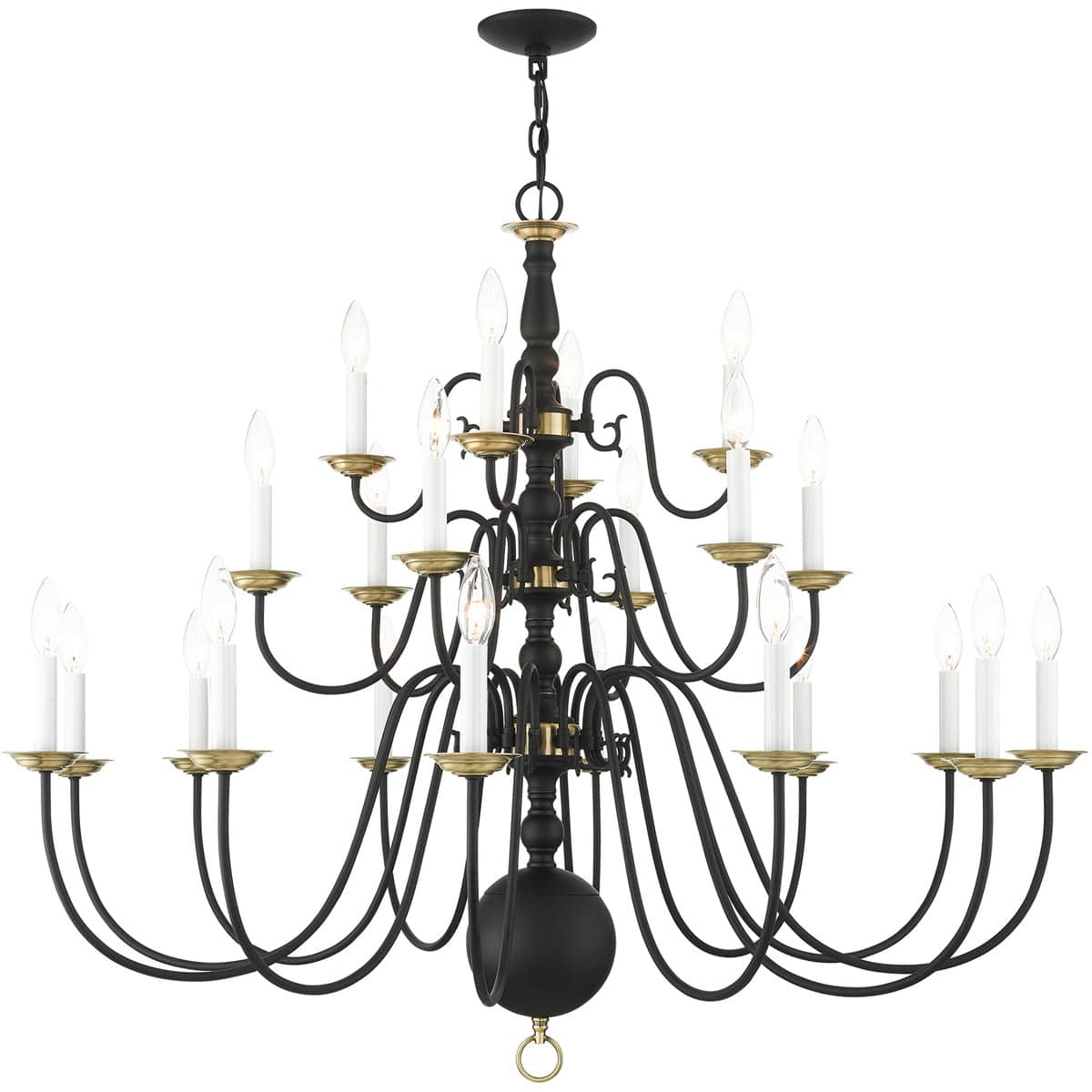 Livex Lighting Williamsburgh 22 -Light Matte Black Steel Chandelier